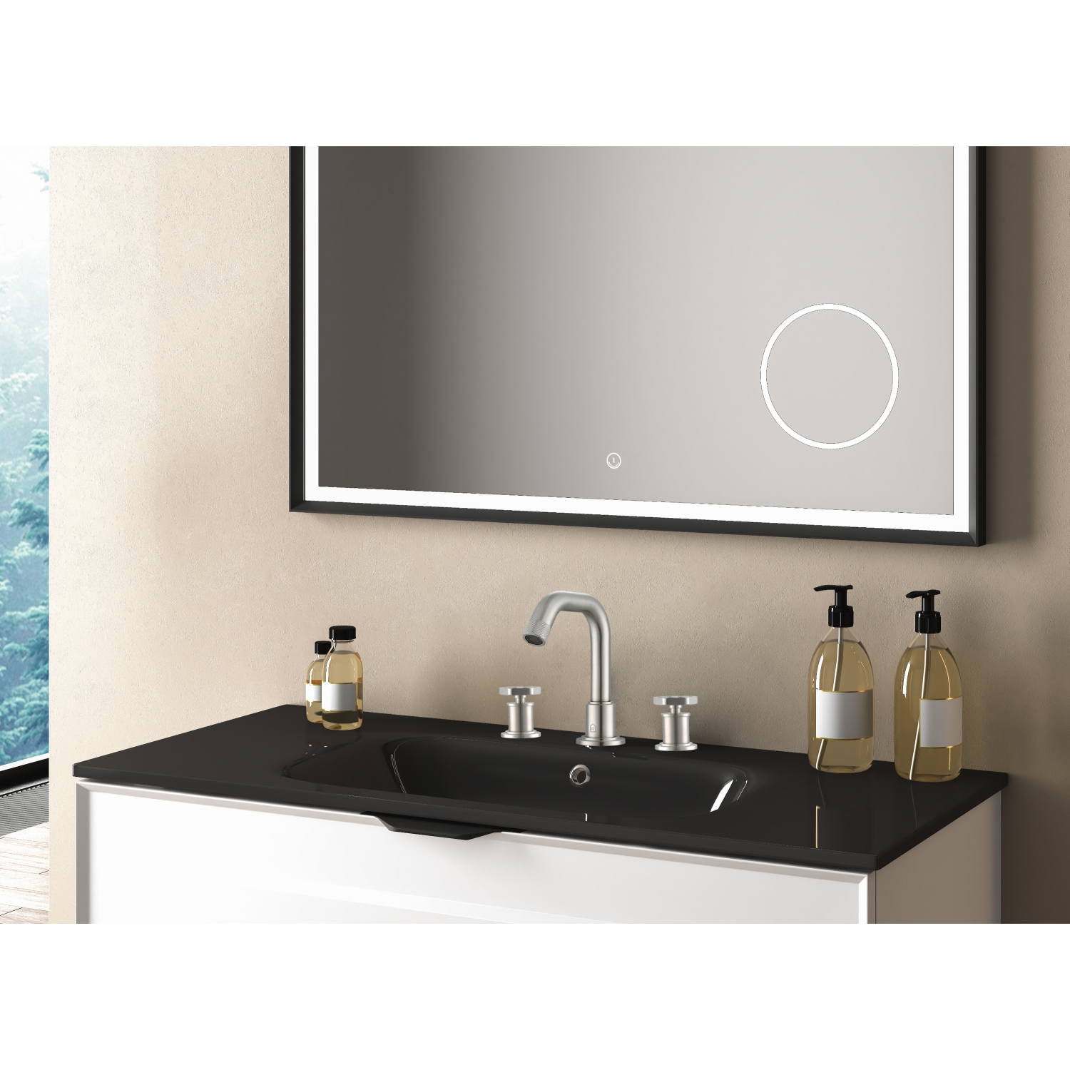 Ancona Industria Widespread Hexagonal Two-Handle 3-Hole Bathroom Faucet in Brushed Nickel