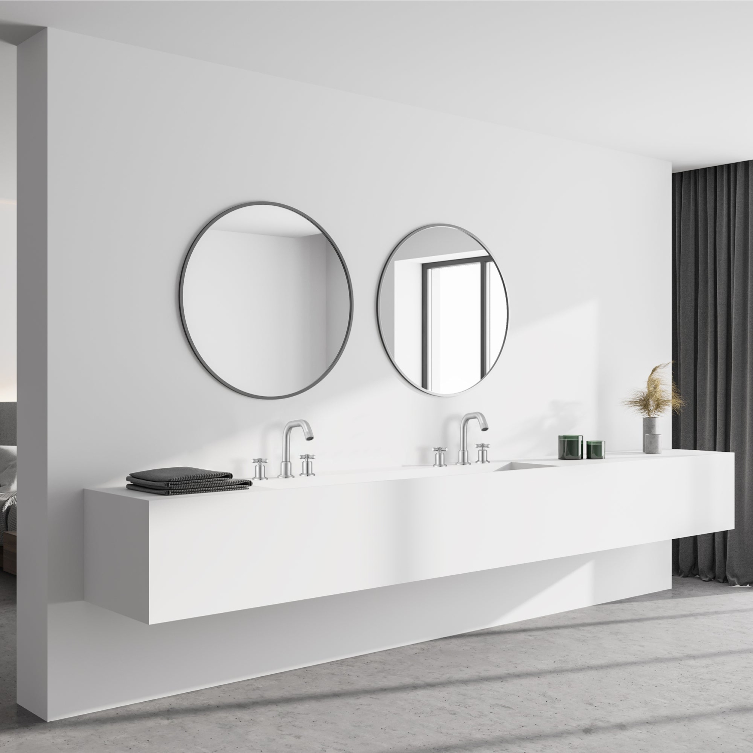 Robinet de salle de bain Ancona Uomo, poignée croisée large, 3 trous, nickel brossé