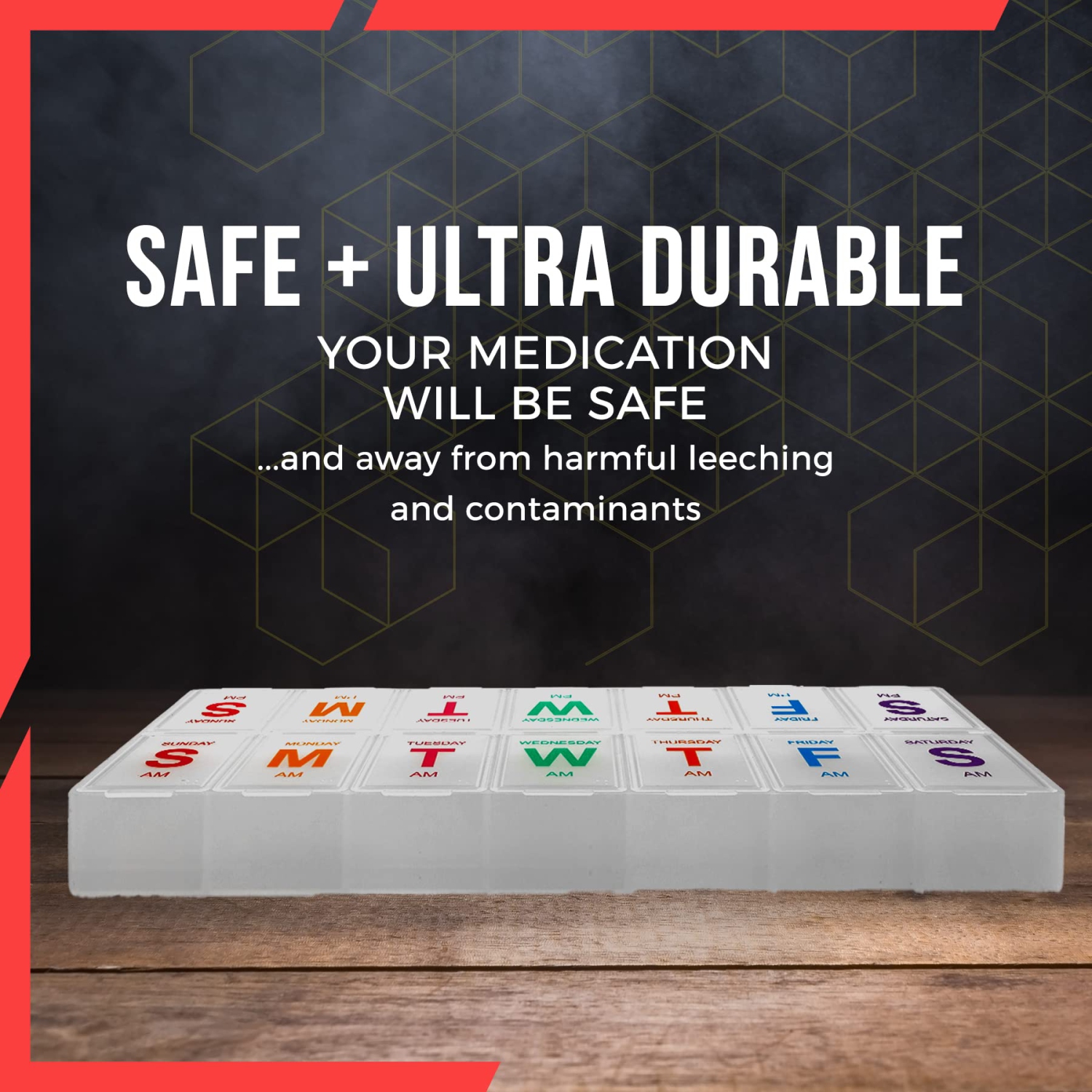 Extra Large Pill Organizer - Pill Box 7 Day Weekly Pill Organizer 2 Times a Day and AM PM Daily Pill Organizer Case for Medication Pills and