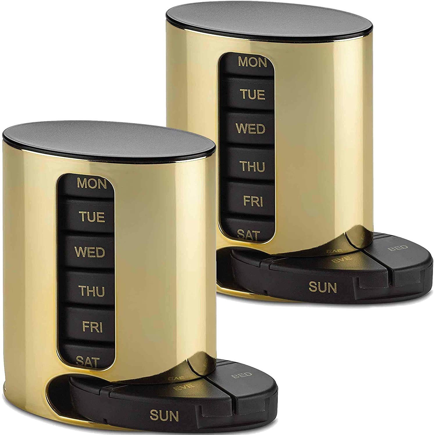 Weekly Pill Organizer - 2Pack - 4 Times-A-Day, Daily Medication Reminder - Weekly AM/PM Pill Box with 7 Individual Cases, a Everyday Medicine