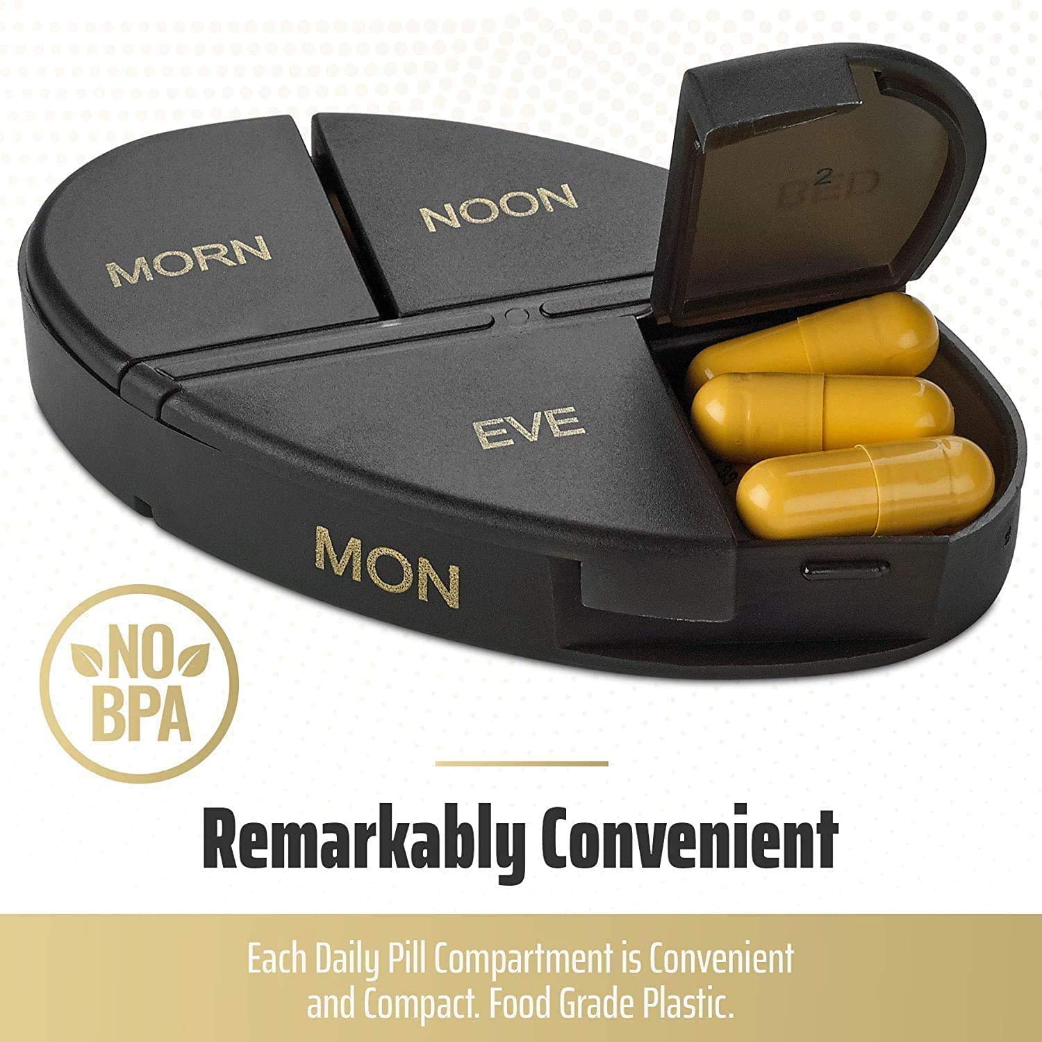 Weekly Pill Organizer - 2Pack - 4 Times-A-Day, Daily Medication Reminder - Weekly AM/PM Pill Box with 7 Individual Cases, a Everyday Medicine