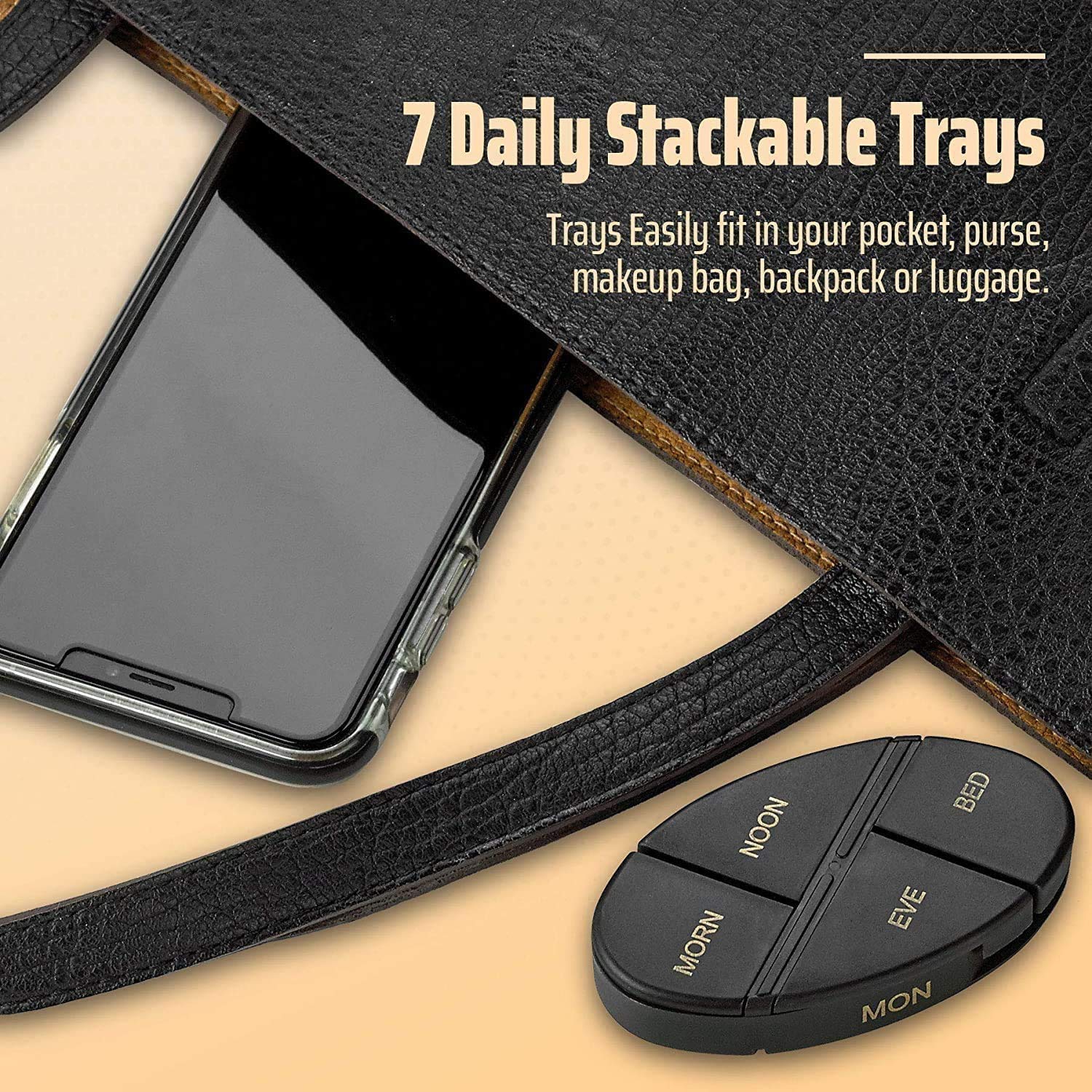 Weekly Pill Organizer - 2Pack - 4 Times-A-Day, Daily Medication Reminder - Weekly AM/PM Pill Box with 7 Individual Cases, a Everyday Medicine