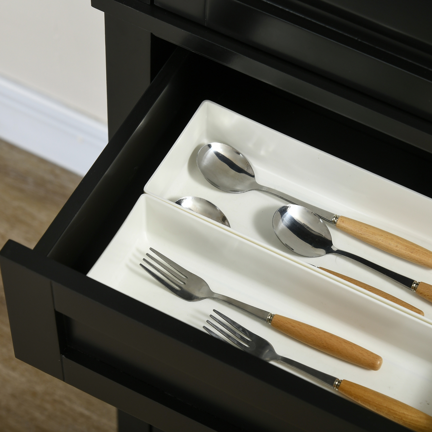 HOMCOM 72" Buffet Cabinet, Freestanding Kitchen Pantry, Storage Cabinet with 4 Doors, Drawer and Adjustable Shelves, Black