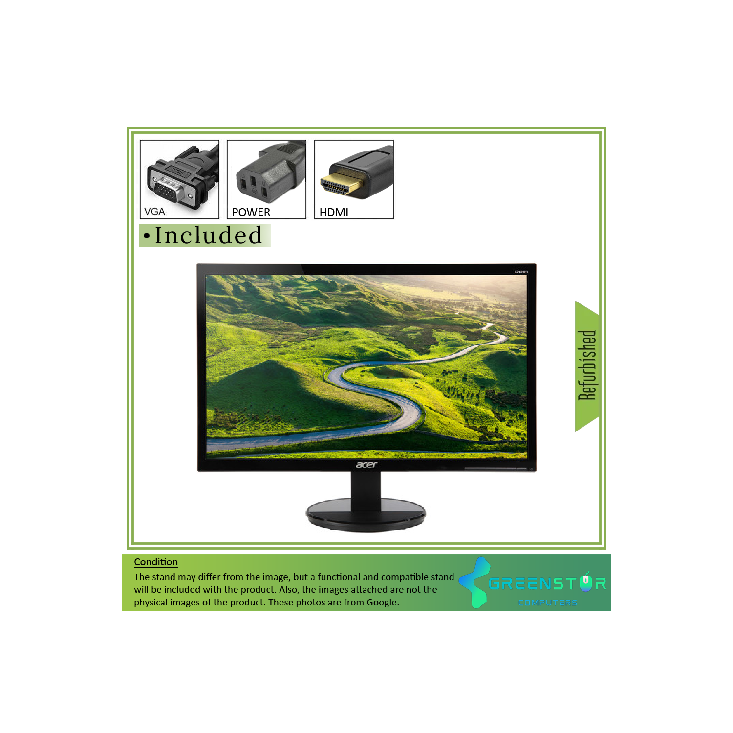 Refurbished(Good) - Acer K2 Series K242HQL 23.6" 1920 x 1080 Full HD Widescreen LCD Monitor