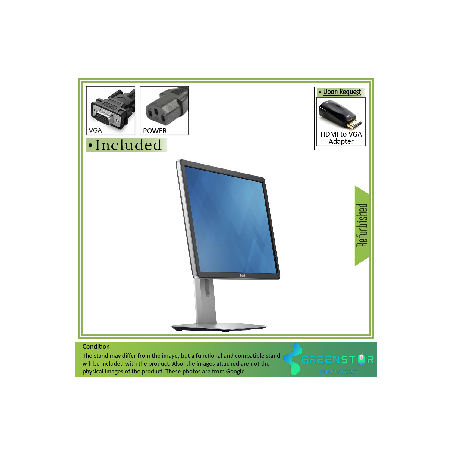 Refurbished(Good) - Dell P2016 19.5" 1440x900 Widescreen LED backlight LCD IPS Panel Monitor