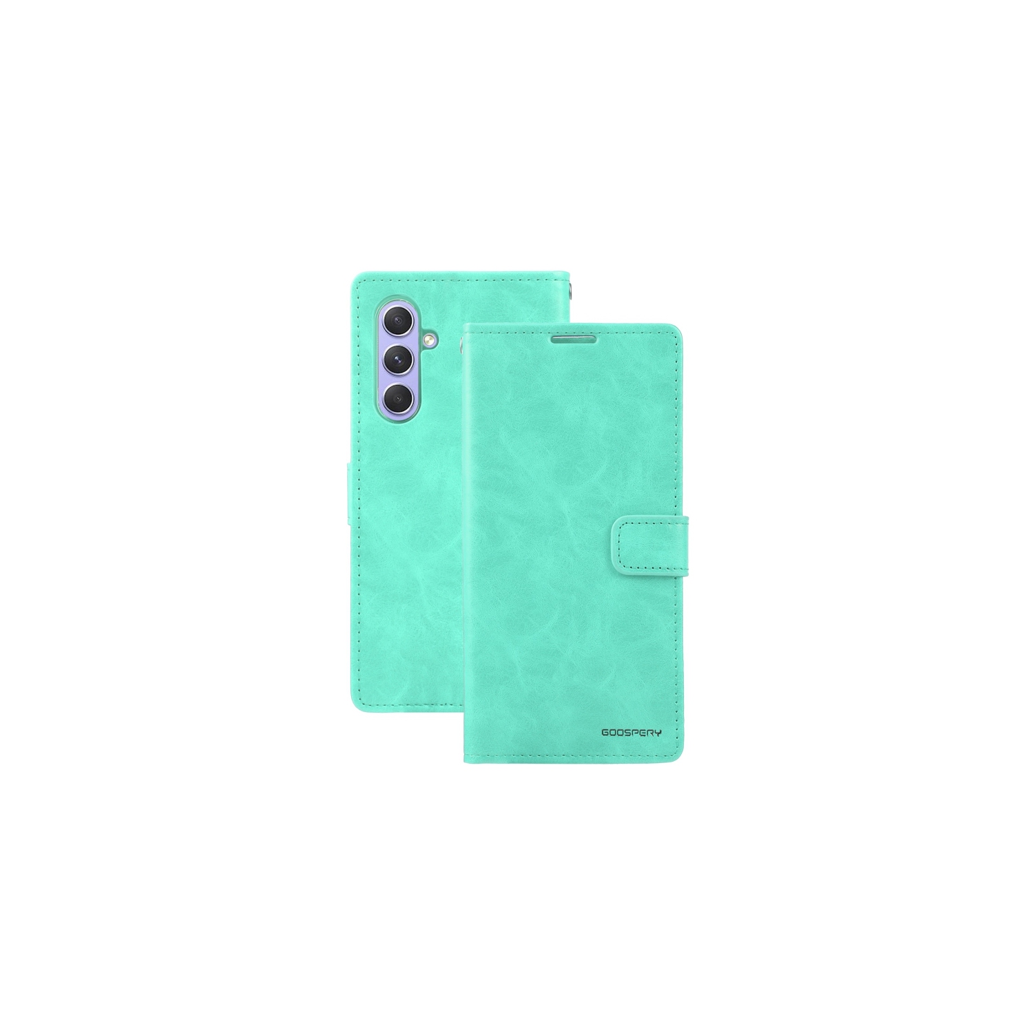 TopSave Goospery BLUEMOON Card Slot w/Magnetic Clip Leather Folio Wallet Flip For Samsung Galaxy A54 6.4", Teal