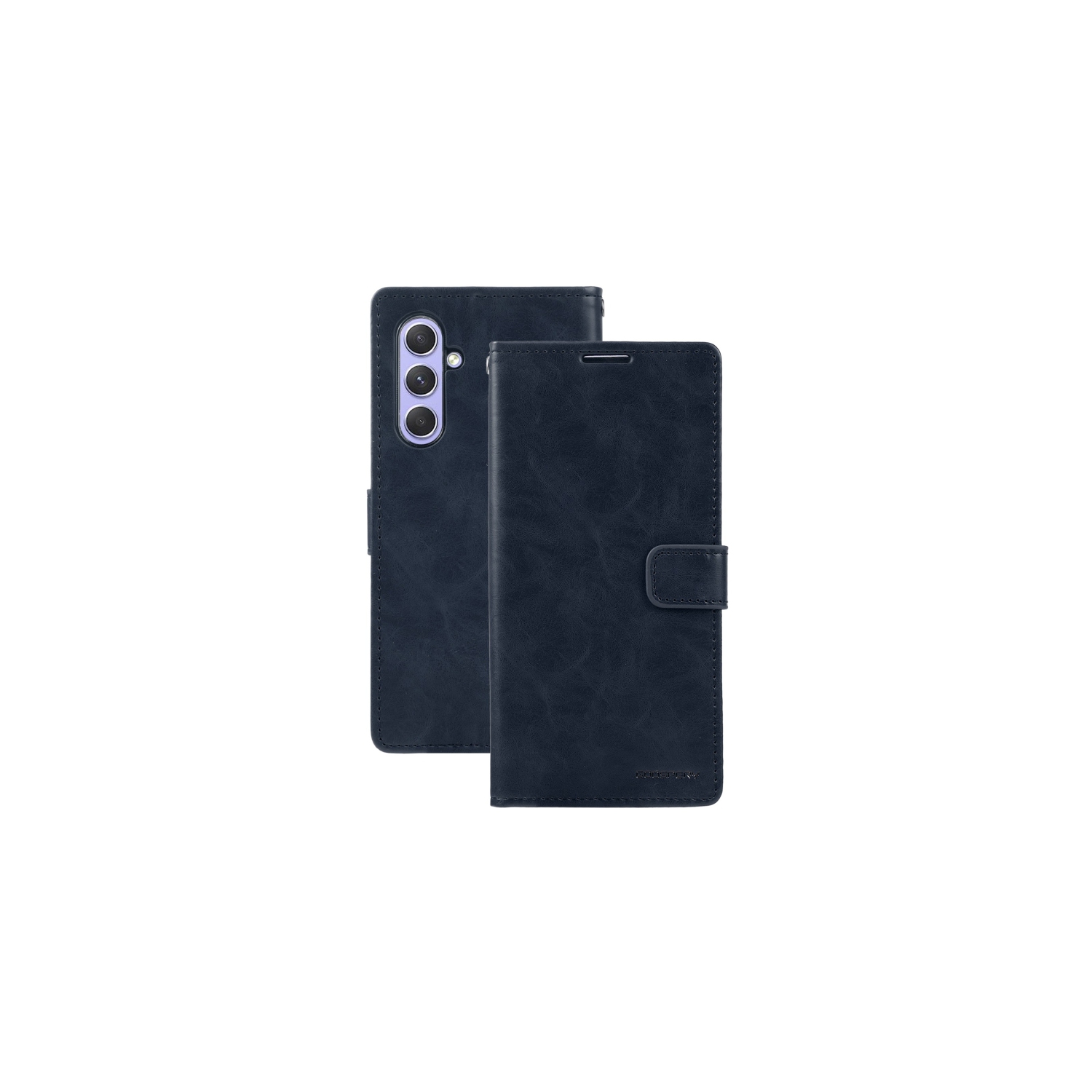 TopSave Goospery BLUEMOON Card Slot w/Magnetic Clip Leather Folio Wallet Flip For Samsung Galaxy A54 6.4", Navy Blue