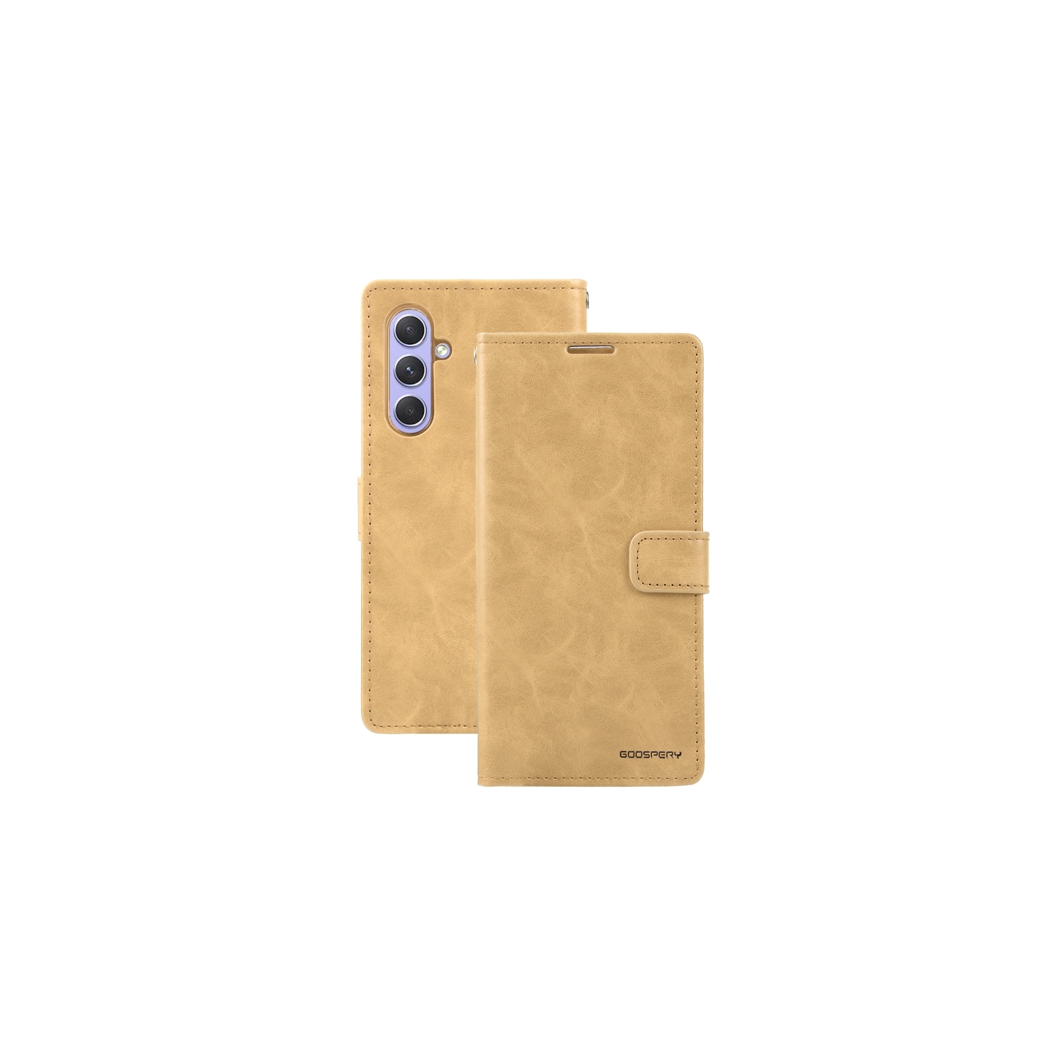 TopSave Goospery BLUEMOON Card Slot w/Magnetic Clip Leather Folio Wallet Flip For Samsung Galaxy A54 6.4", Gold