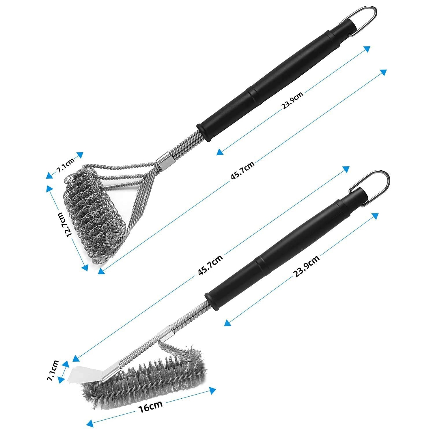 2 brosses pour barbecue , 18 accessoires pour barbecue, brosse de nettoyage pour barbecue sans poils, 100 % inox antirouille - nettoyant pour