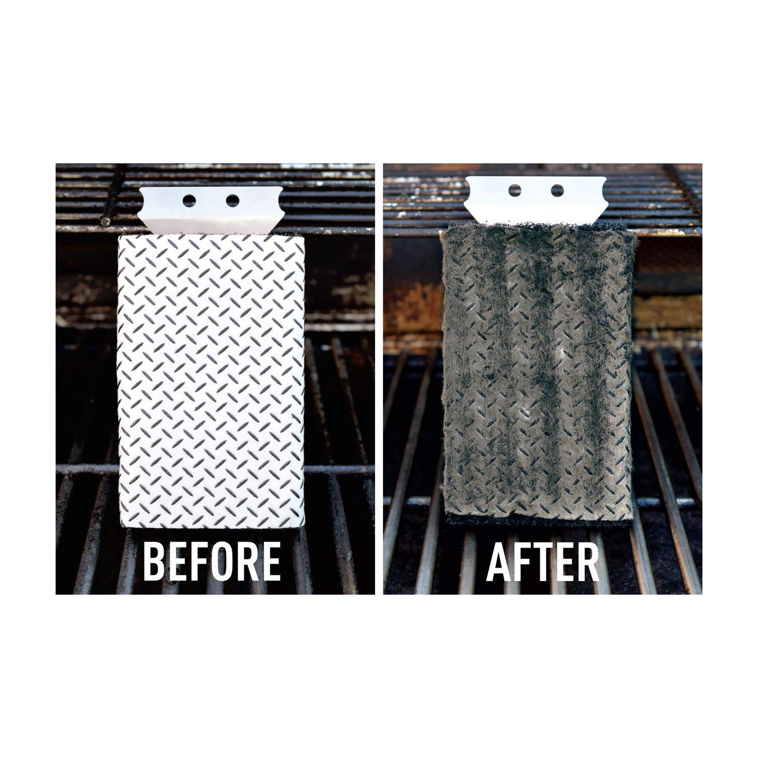 BBQ Grill Cleaner Set - 1 BBQ Brush with Scraper and 25 BBQ Grill Cleaning Wipes. Bristle Free & Wire Free. Safe Way to Remove Grease and Grime for A