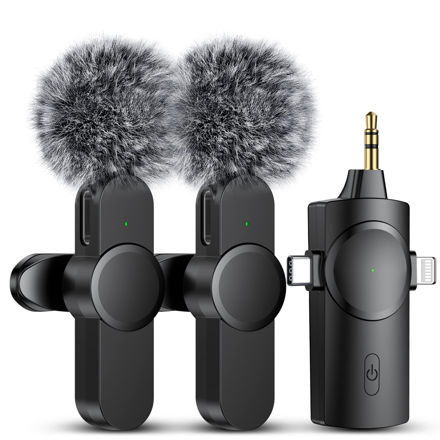Deux microphones sans fil pour iPhone/téléphone Android/appareil photo/portable, micro-cravate sans fil pour enregistrement vidéo Podcast YouTube