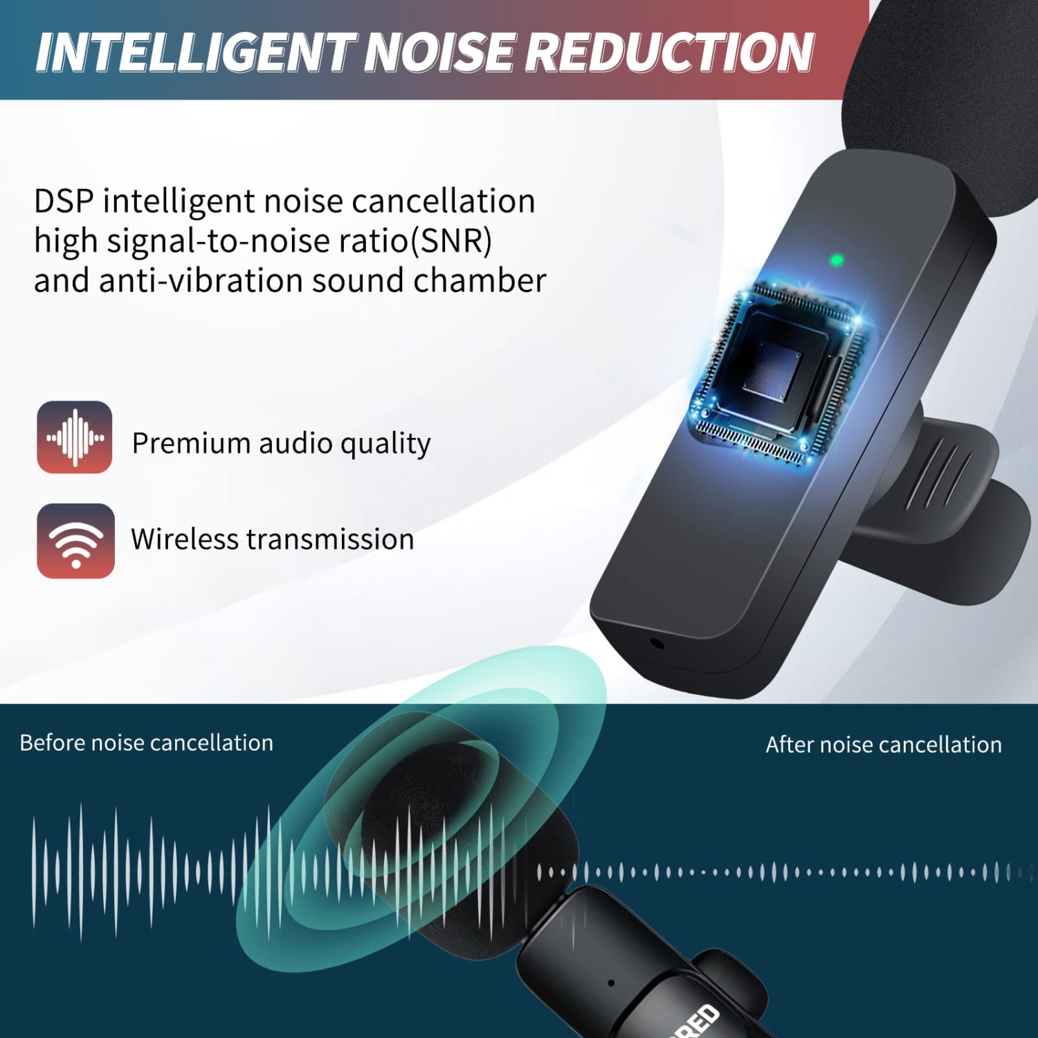 2 Pack Wireless Lavalier Microphones for iPhone iPad, Mini Wireless Lapel Mics System for Video Recording TikTok YouTube Live Stream - Plug&Play,