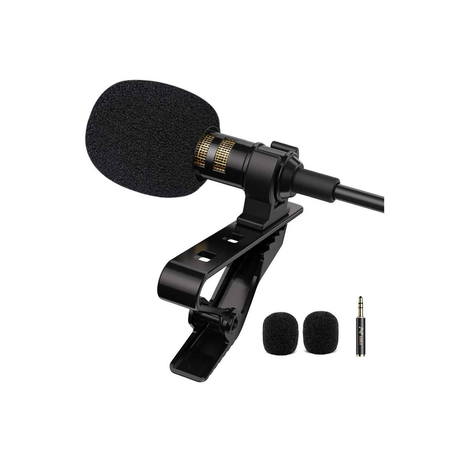 PoP voice Professional Lavalier Lapel Microphone Omnidirectional Condenser Mic for iPhone Android Smartphone,Recording Mic for Youtube,Interview,Video