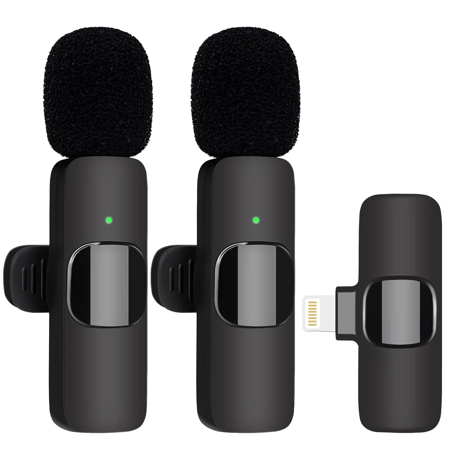 Wireless Microphone, Dual Professional Wireless Lavalier Microphone for iPhone iPad, Plug-Play Wireless Mic for Video Recording,Live Stream,YouTube,Facebook,TikTok,Vlog,Presentatio