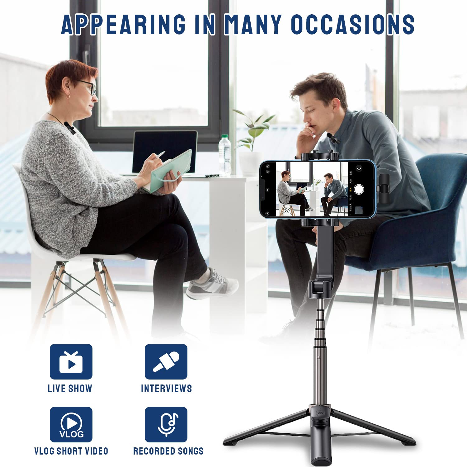 HLD Wireless Dual Professional Wireless Lavalier Microphone for Video Recording, Live Stream, YouTube, Facebook, TikTok, Vlog