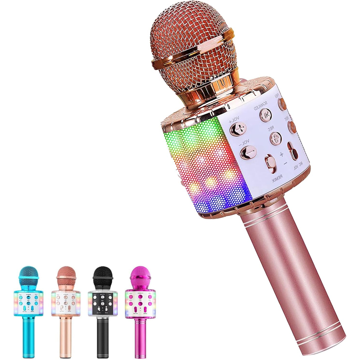 Wireless Bluetooth Karaoke Microphone, 3-in-1 Portable Handheld Mic Speaker Machine for All Smartphones, Gift for Girls Boys Kids Adults All Age