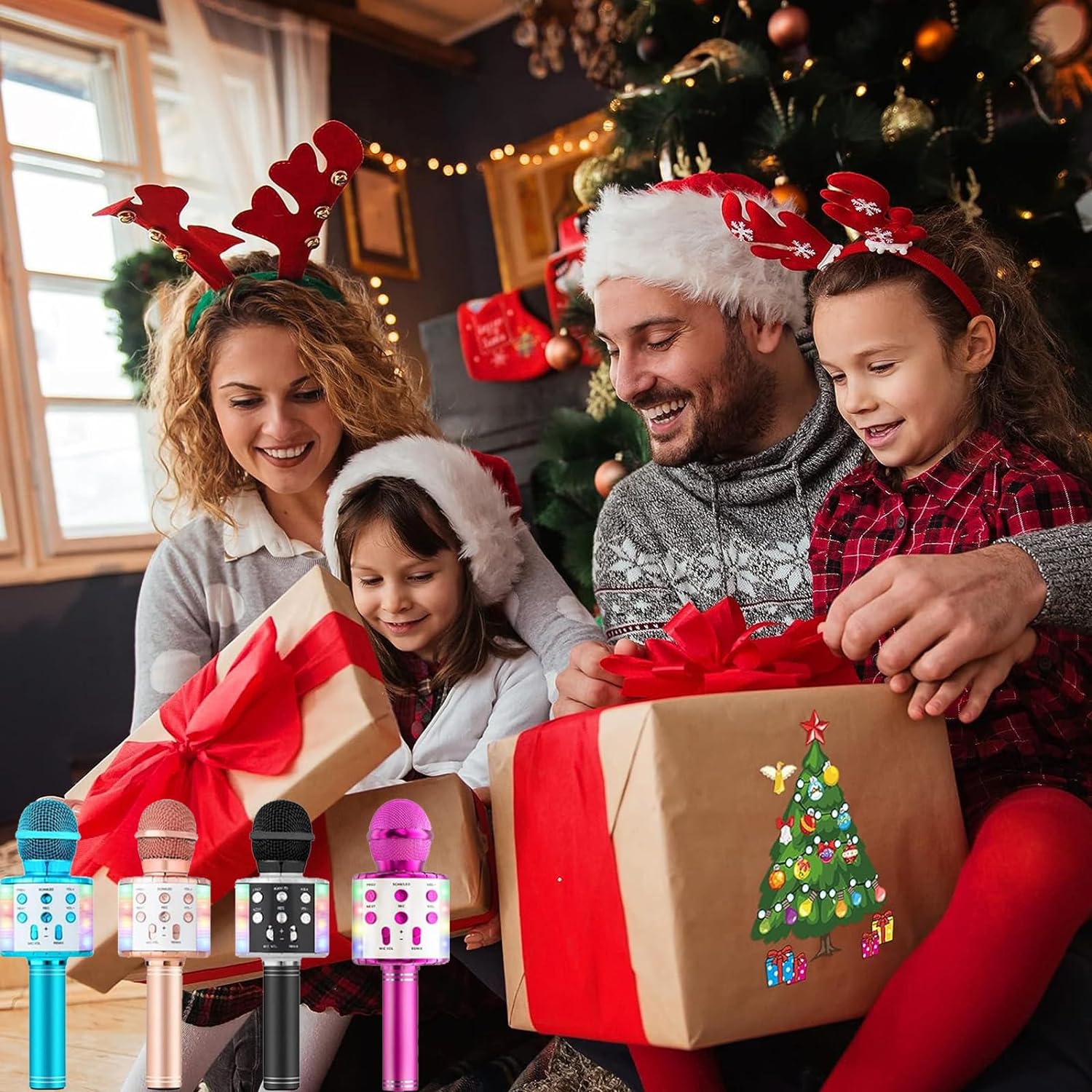 Wireless Bluetooth Karaoke Microphone, 3-in-1 Portable Handheld Mic Speaker Machine for All Smartphones, Gift for Girls Boys Kids Adults All Age