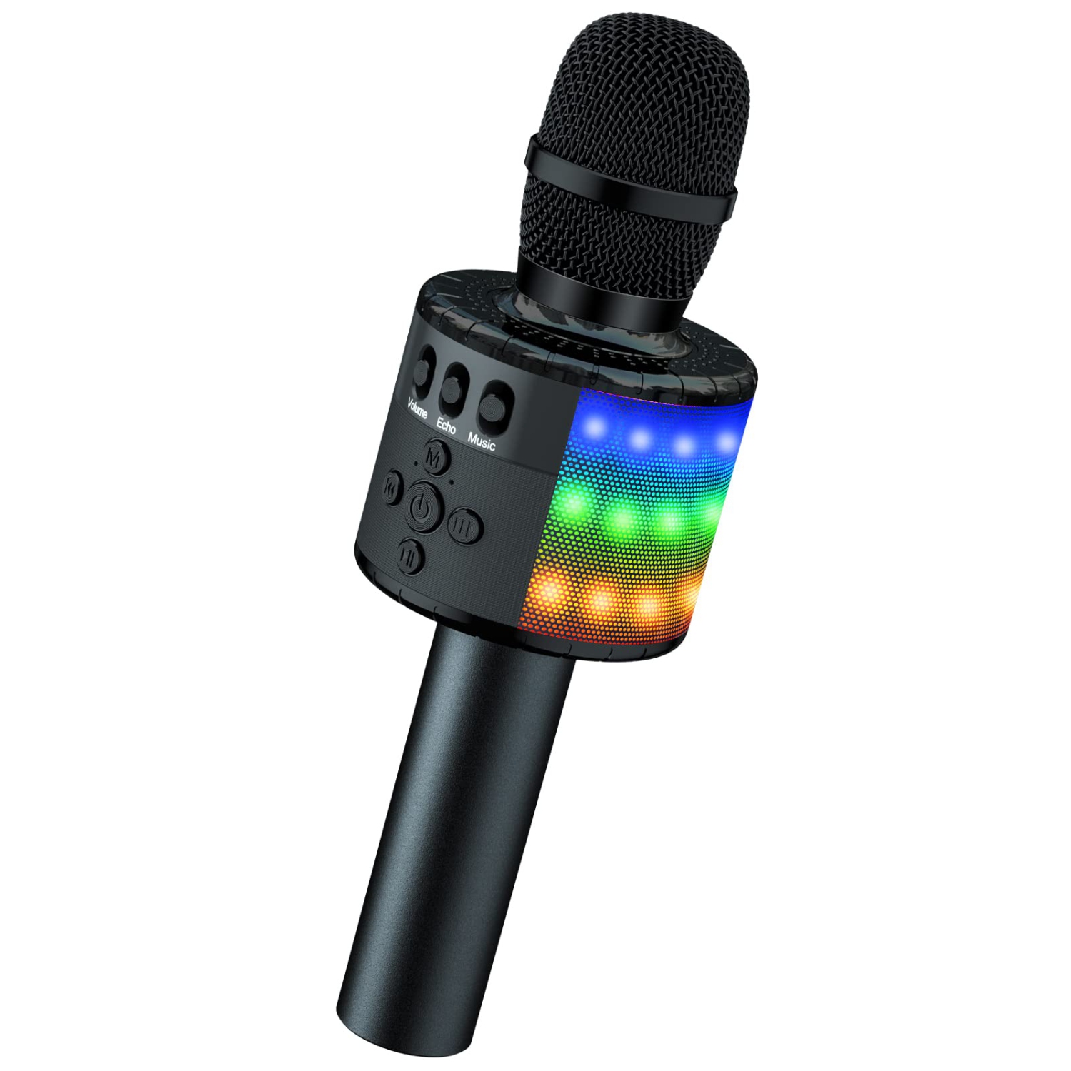 Bluetooth Wireless Karaoke Microphone with Controllable LED Lights, Portable Handheld Karaoke Speaker Machine Christmas Birthday Home Party for PC or