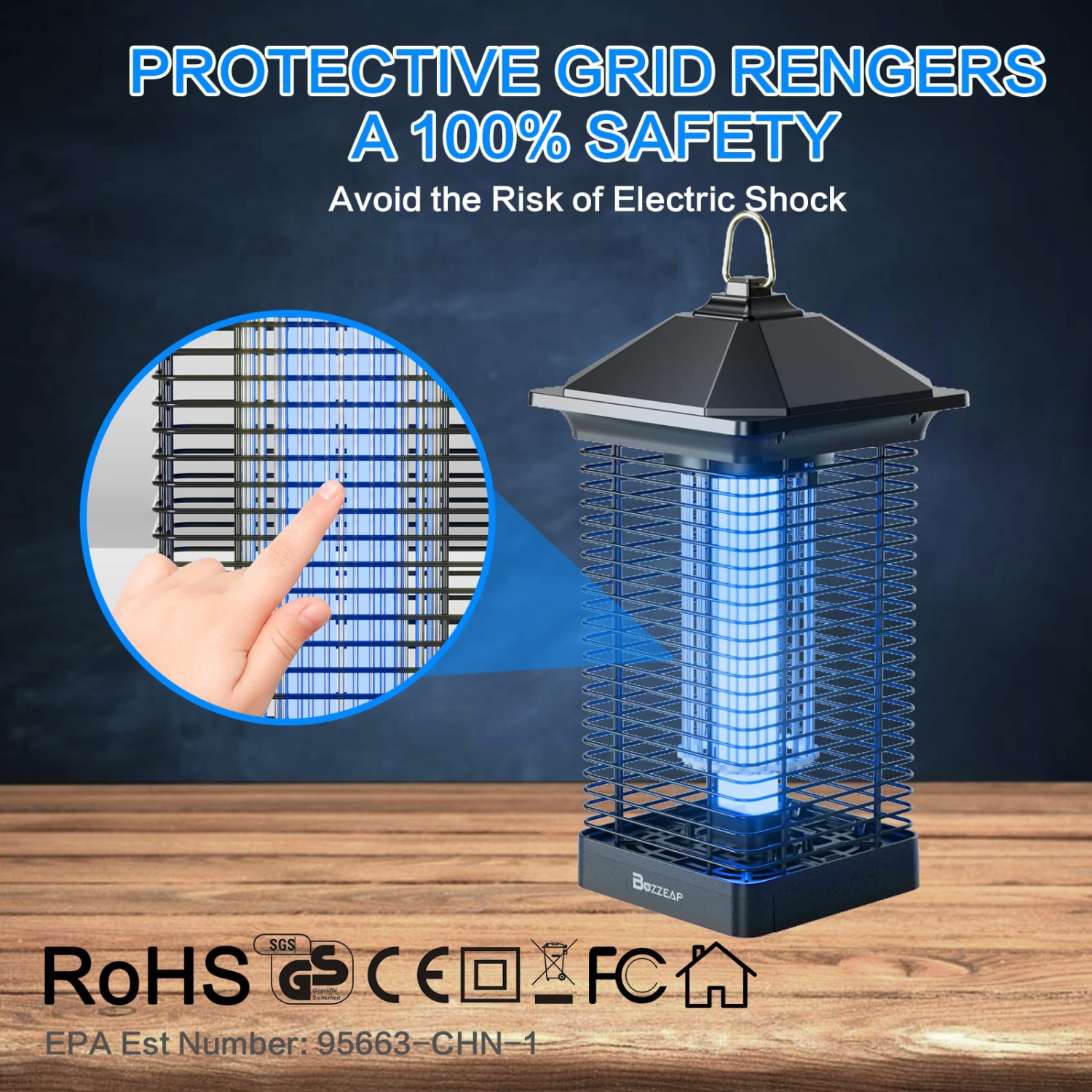 Tue-insectes, piège à insectes électronique à haute puissance, piège à mouches à moustiques électronique IPX4 étanche, piège à mouches à fruits pour