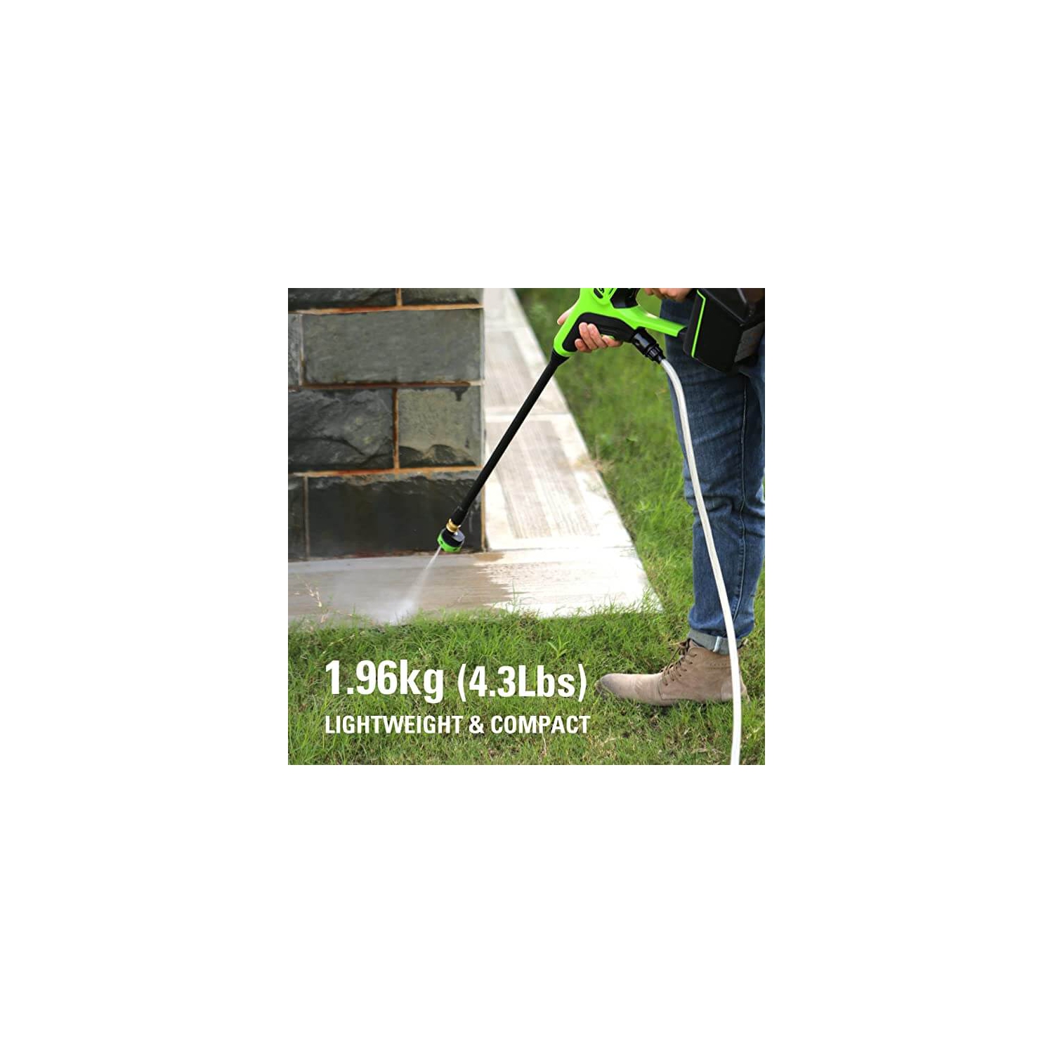 Greenworks 24V 600 PSI Pressure Washer, 4.0Ah Battery and Charger Included