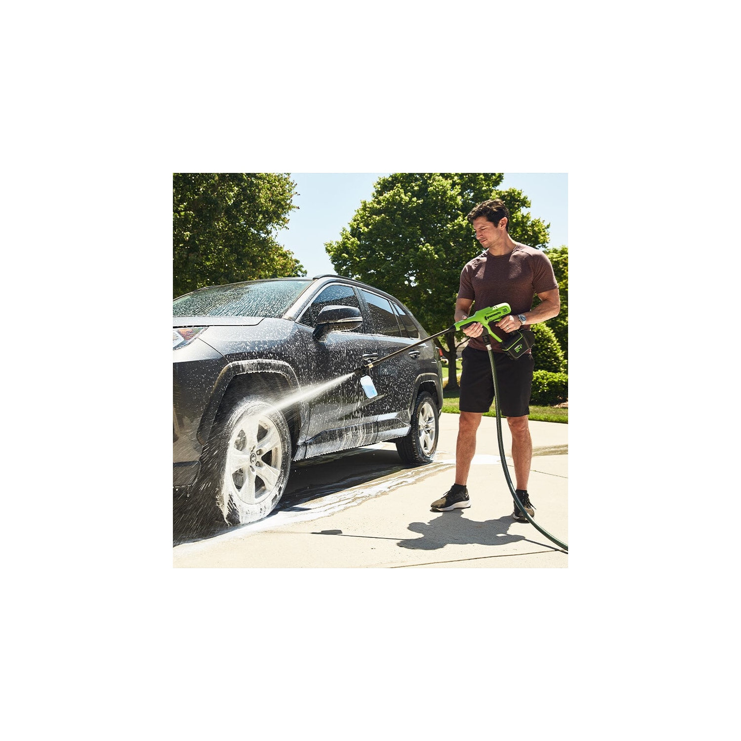 Greenworks 24V 600 PSI Pressure Washer, 4.0Ah Battery and Charger Included