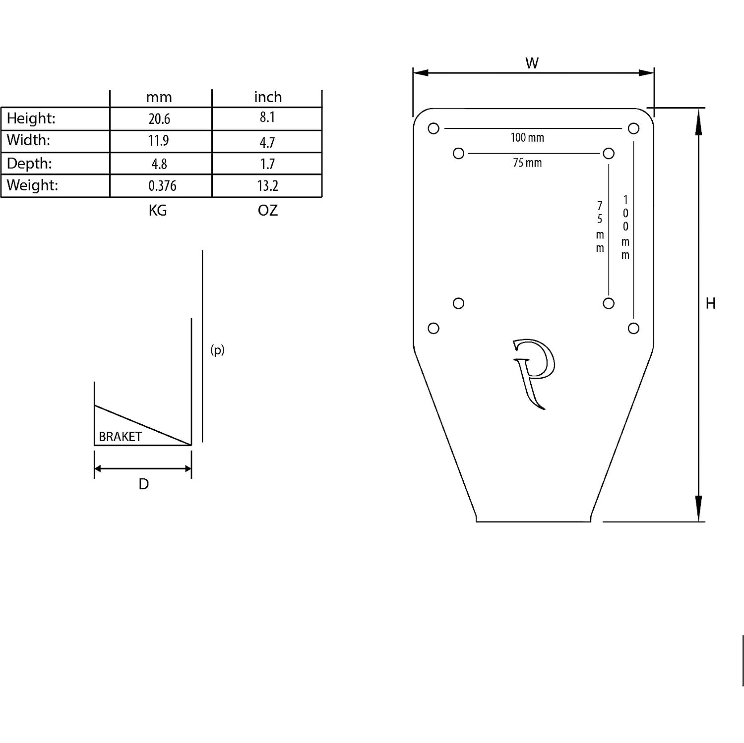 Gladiator Joe Monitor Arm/Mount VESA Bracket Adapter Compatible with Dell S2440L, S2440LB | Black