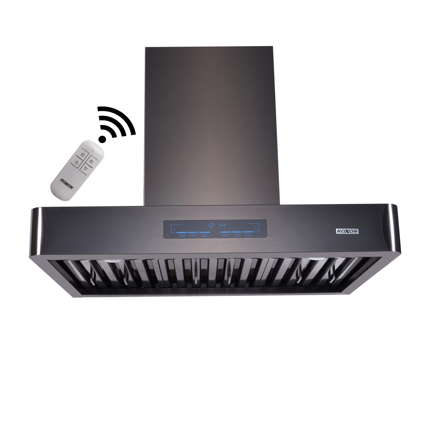 ROXON 900 CFM 30 Inches Range Hood BLACK Stainless Steel Wall Mounted Kitchen Exhaust Fan Style RXN-W24BK-30