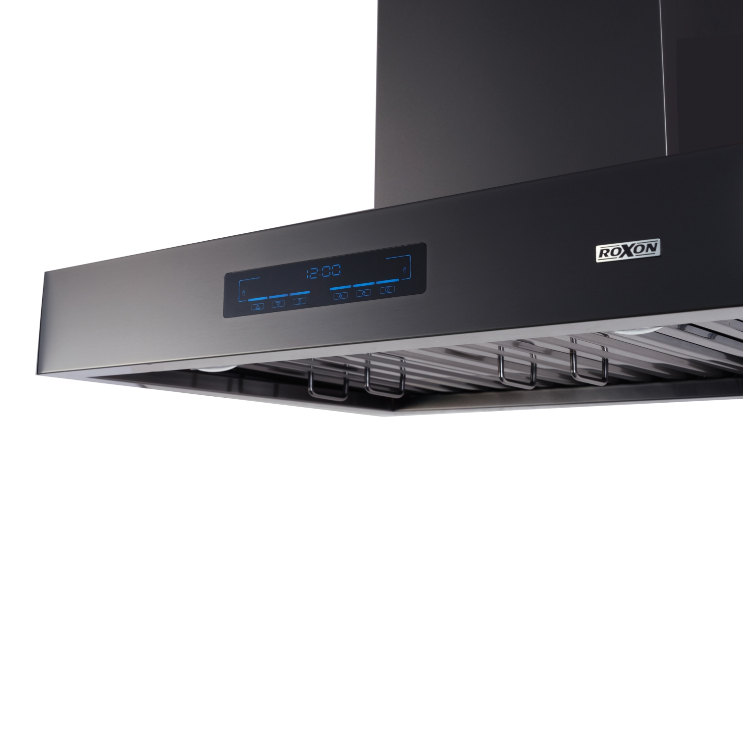 ROXON 900 CFM 30 Inches Range Hood BLACK Stainless Steel Wall Mounted Kitchen Exhaust Fan Style RXN-W24BK-30