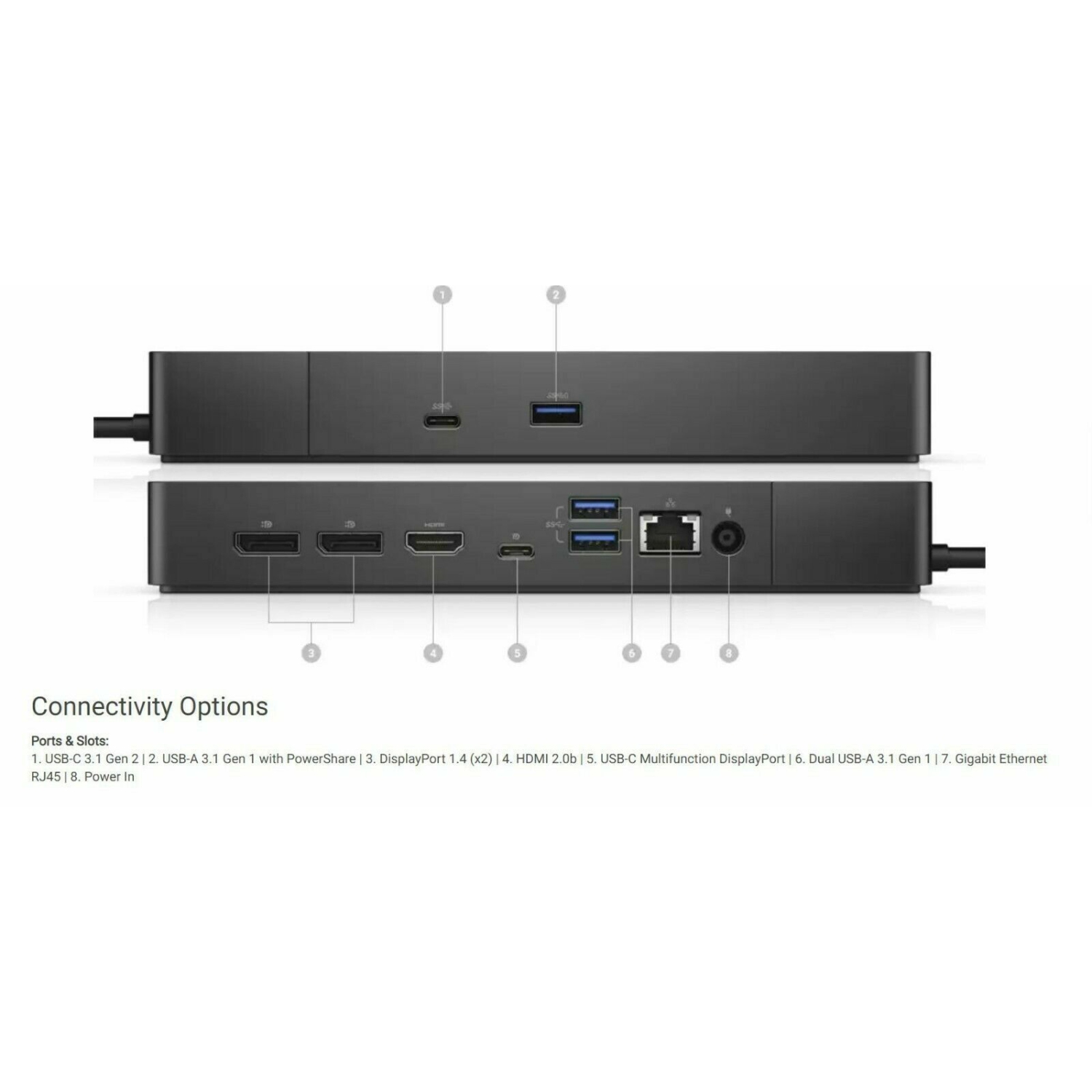 Refurbished Dell USB C Docking Station - WD19S 130w AC (90w Power Delivery)