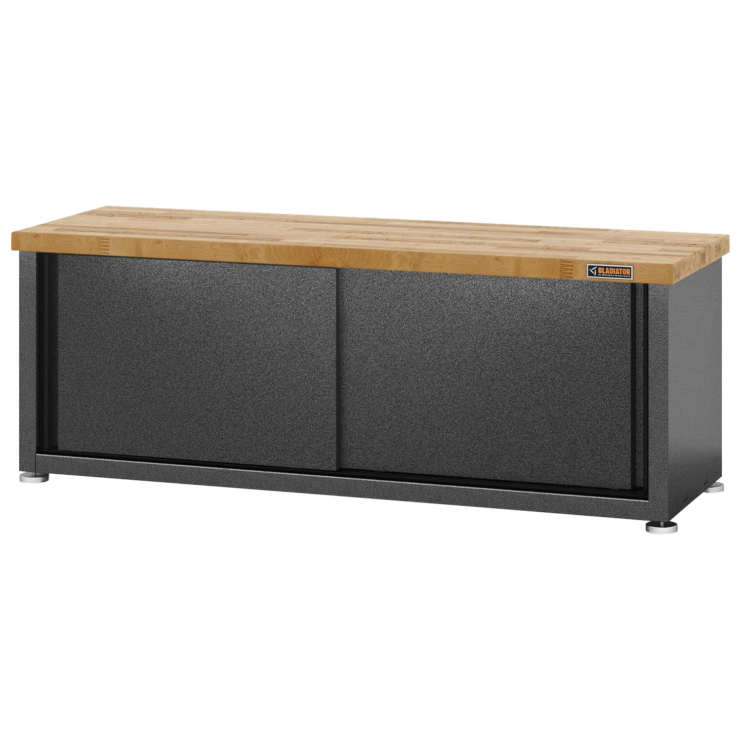 Gladiator Steel Shoe Storage Bench - Hammered Granite