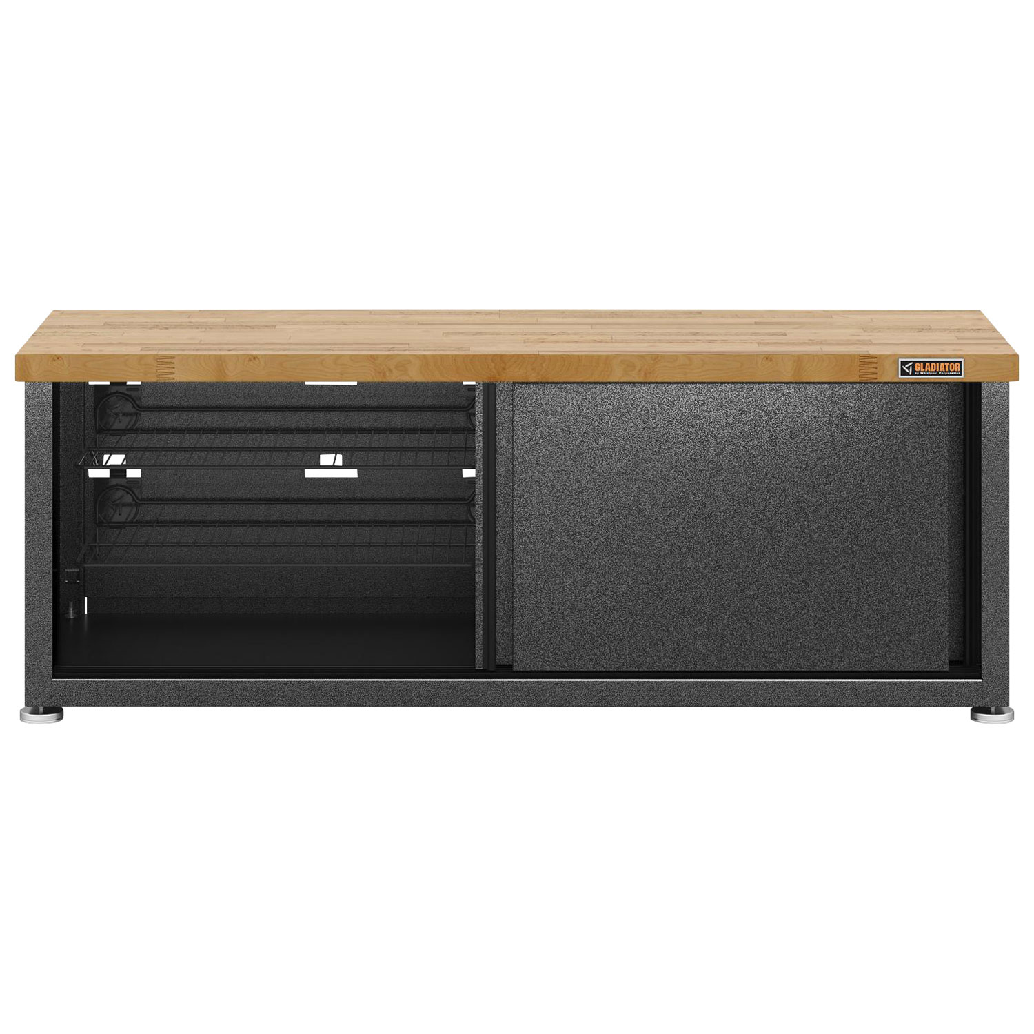 Gladiator Steel Shoe Storage Bench - Hammered Granite