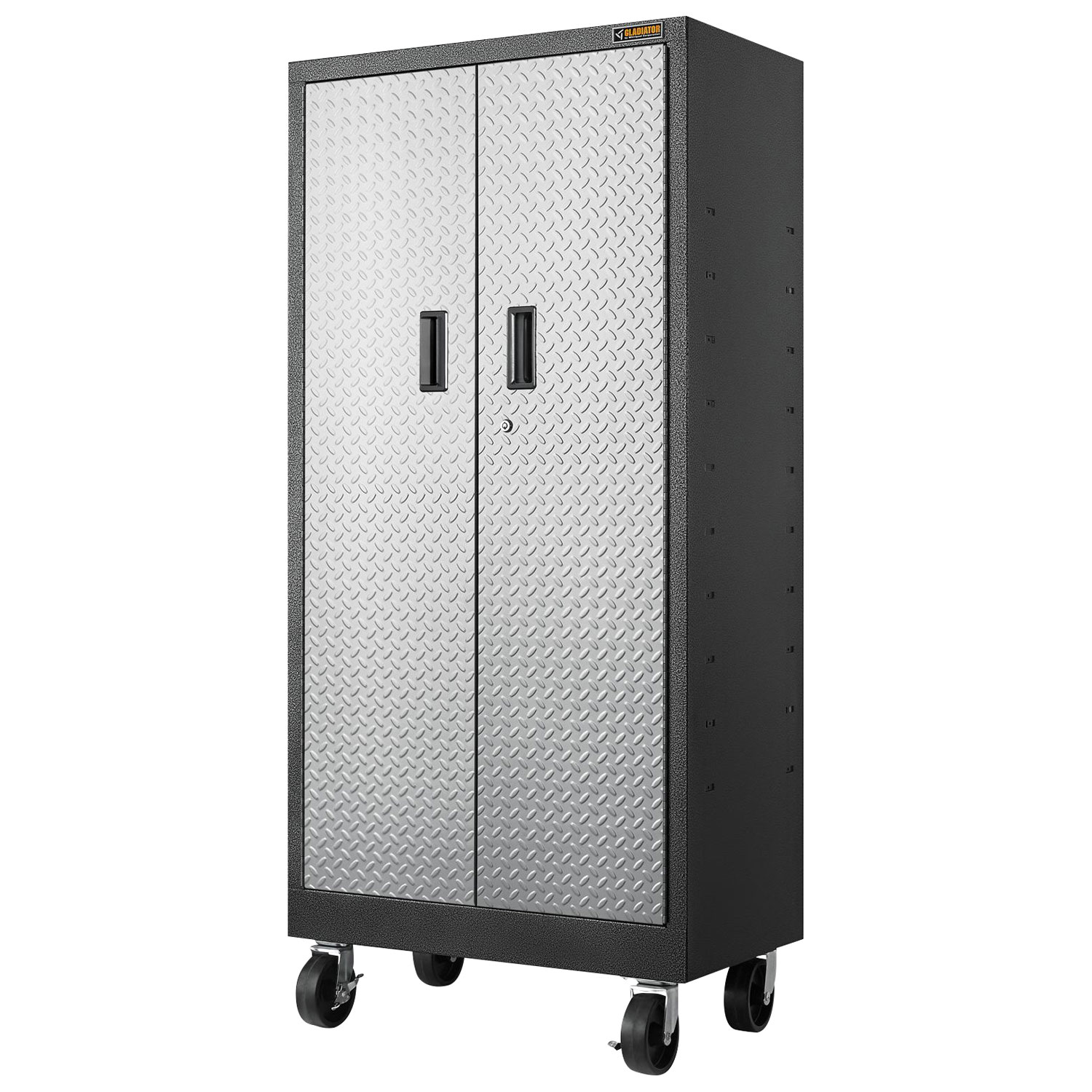 Gladiator Heavy Duty Welded Steel Storage Cabinet - Silver Tread