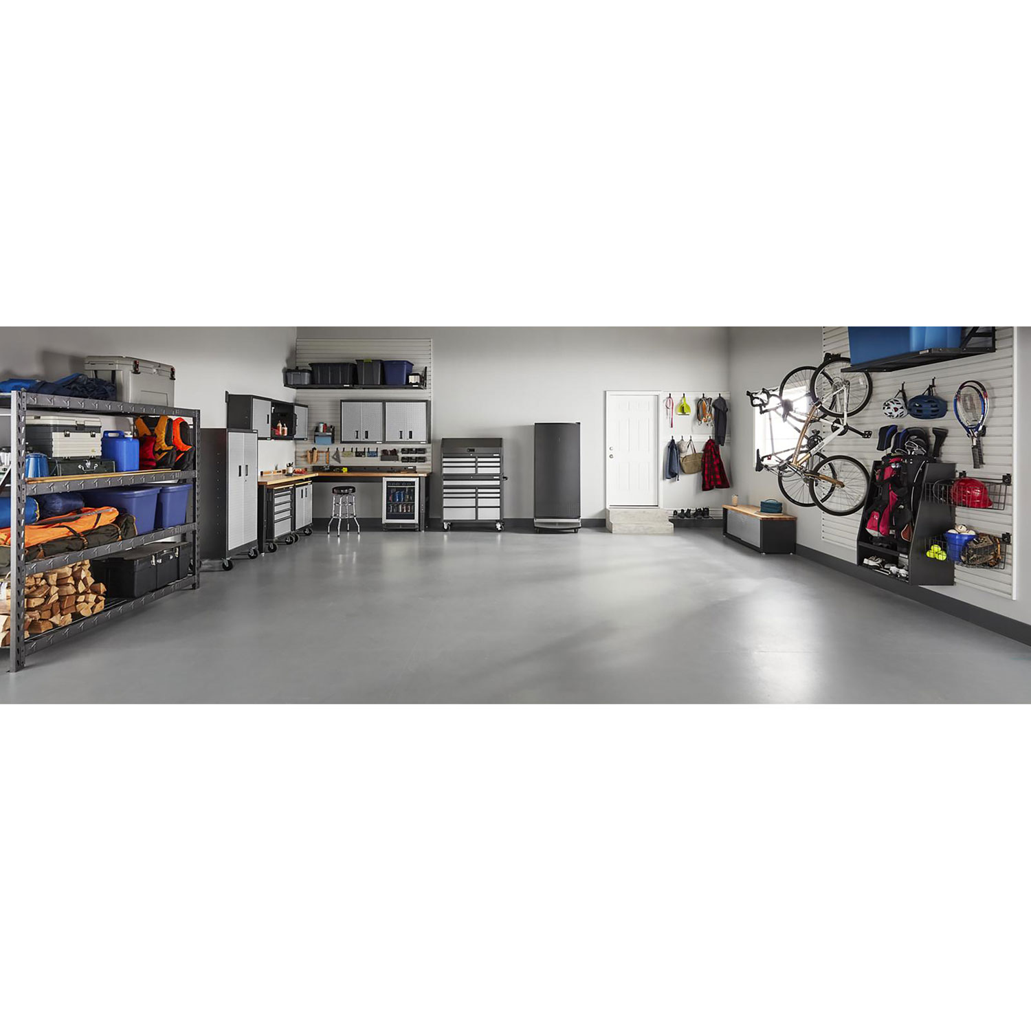 Gladiator Heavy Duty Welded Steel Storage Cabinet - Silver Tread