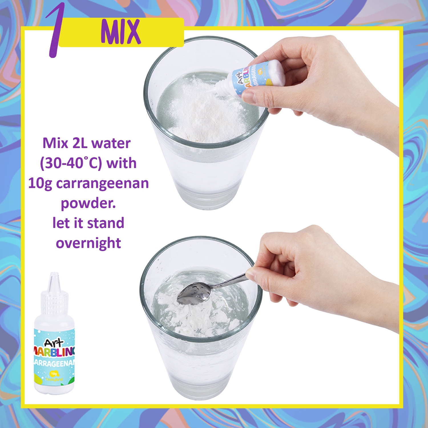 TOOKYLAND Marbling Paint Art Kit - 6-Colour Marble Painting Set for Water Marbling, Arts & Crafts Toys and Gift Ideas for Kids 3 Year Old +