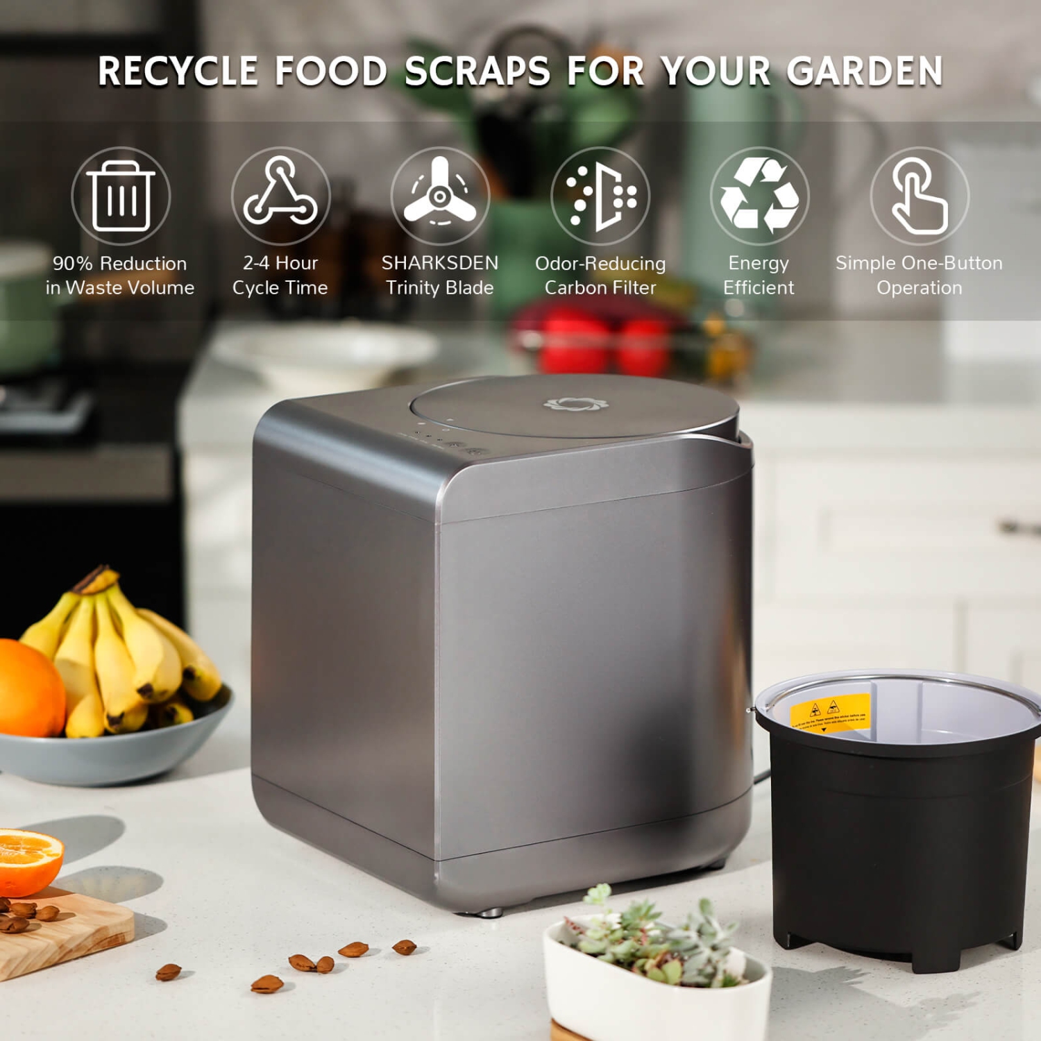 FUTURE HOME Smart Waste Kitchen Composter with 2.5L Capacity, Electric  Composter for Kitchen, 3 Modes Food Waste Composter Kitchen Composter  Electric