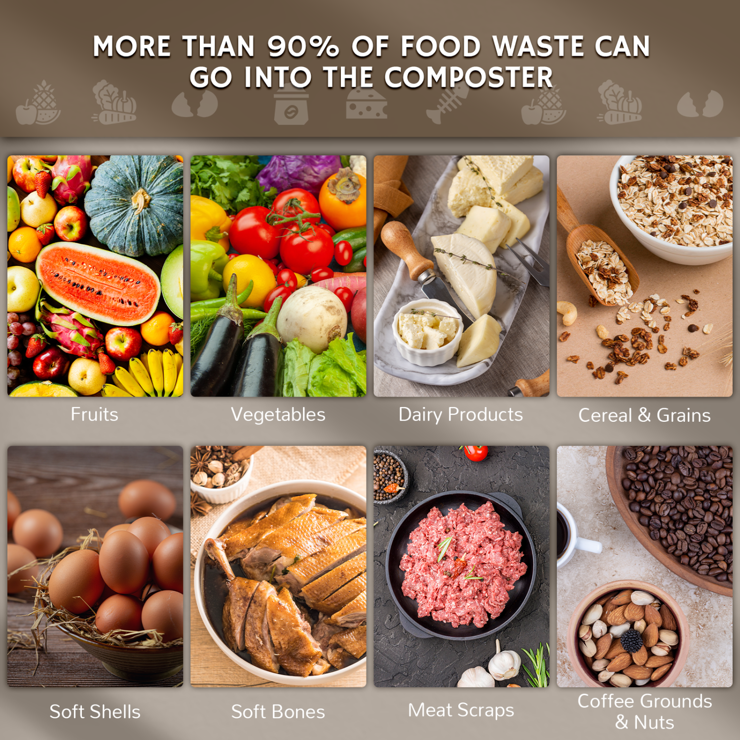 Airthereal Revive Electric Kitchen Composter, 2.5L Capacity with SHARKSDEN® Tri-Blade, Turn Food Waste and Scraps into Dry Compost Fertilizer for