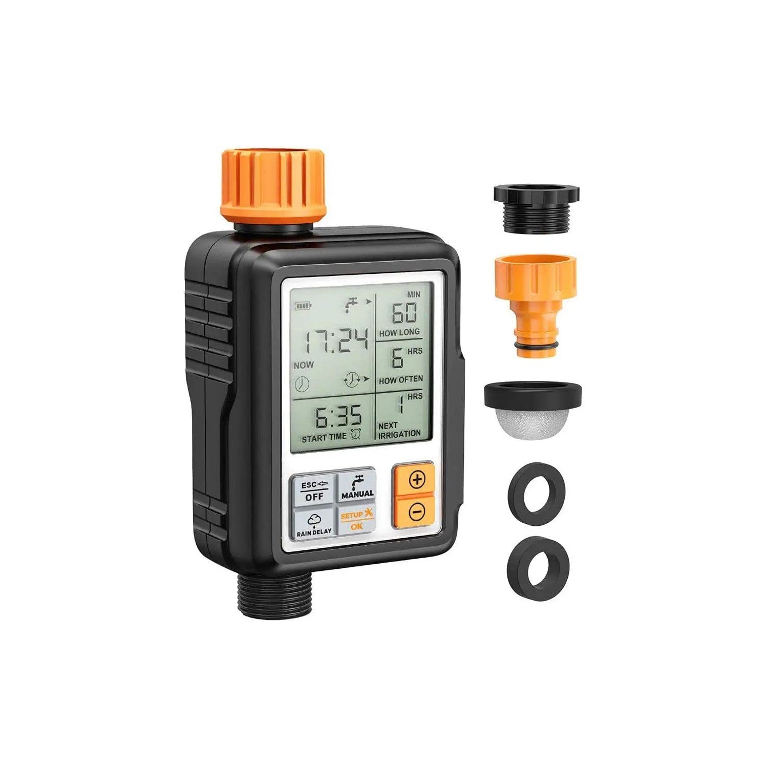 Water Timer, Programmable Sprinkler Timer for Garden, Hose Timer for Irrigation Features Rain Delay/Manual/Automatic Watering System