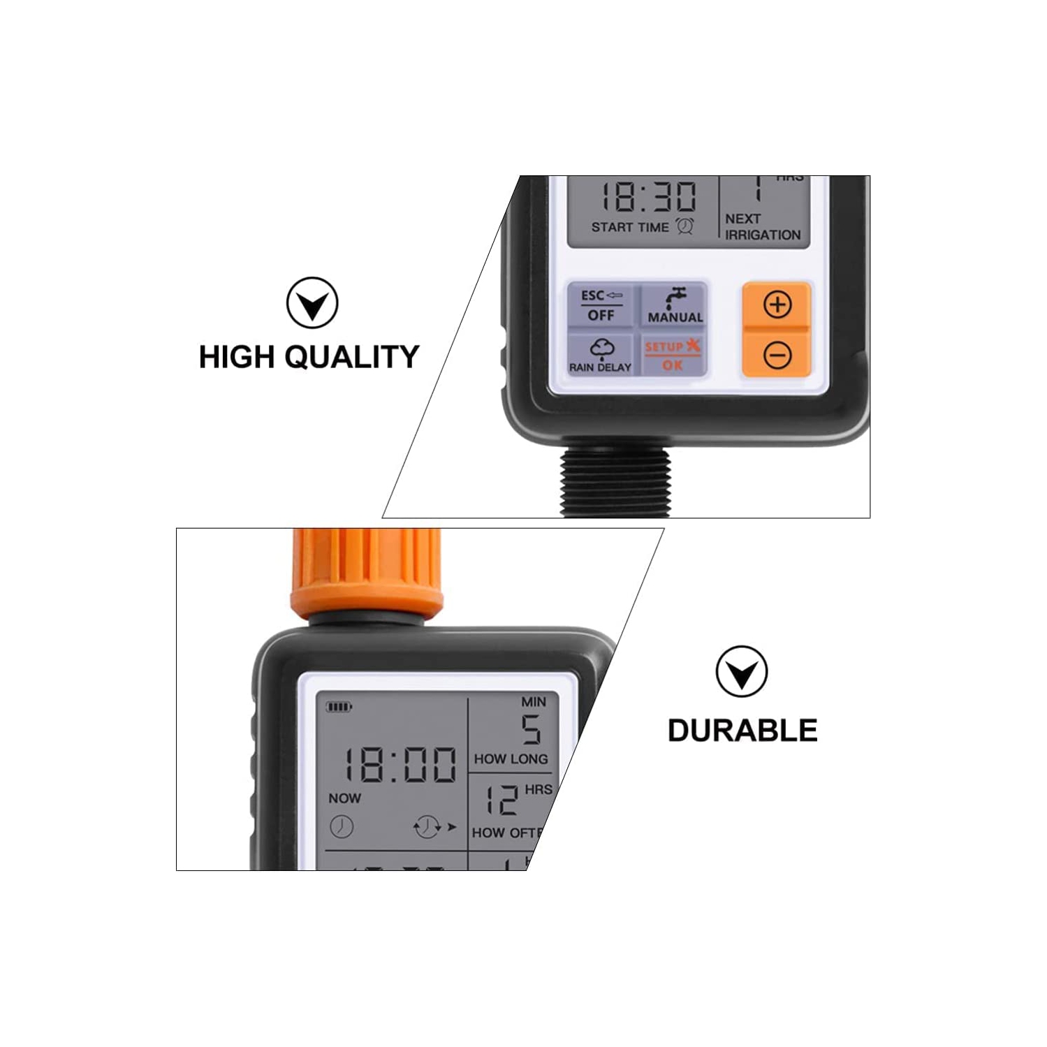 Water Timer, Programmable Sprinkler Timer for Garden, Hose Timer for Irrigation Features Rain Delay/Manual/Automatic Watering System