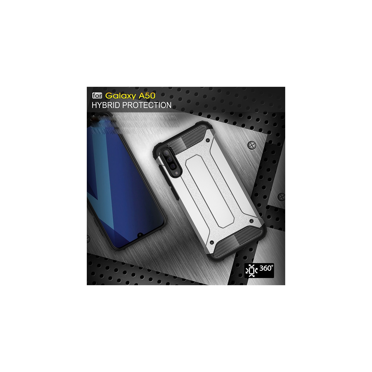 Étui en métal brossé noir SuperShield pour Galaxy A71 de Samsung