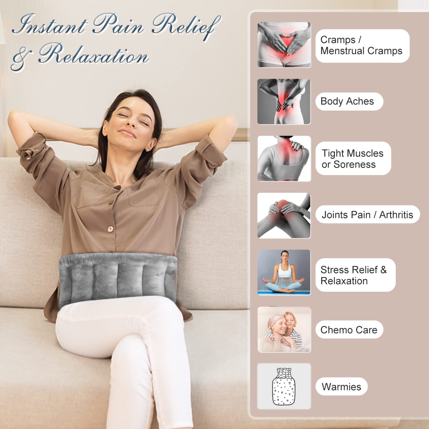 Heating Pad Microwavable for Pain Relief, 7x18" Microwave Heat Pad for Neck Pain, Shoulder, Back, Joints & Muscle Pain Relief, Heat Pack with Moist