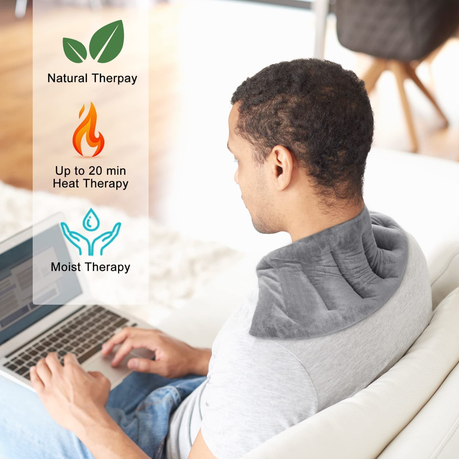 Heating Pad Microwavable for Pain Relief, 7x18" Microwave Heat Pad for Neck Pain, Shoulder, Back, Joints & Muscle Pain Relief, Heat Pack with Moist