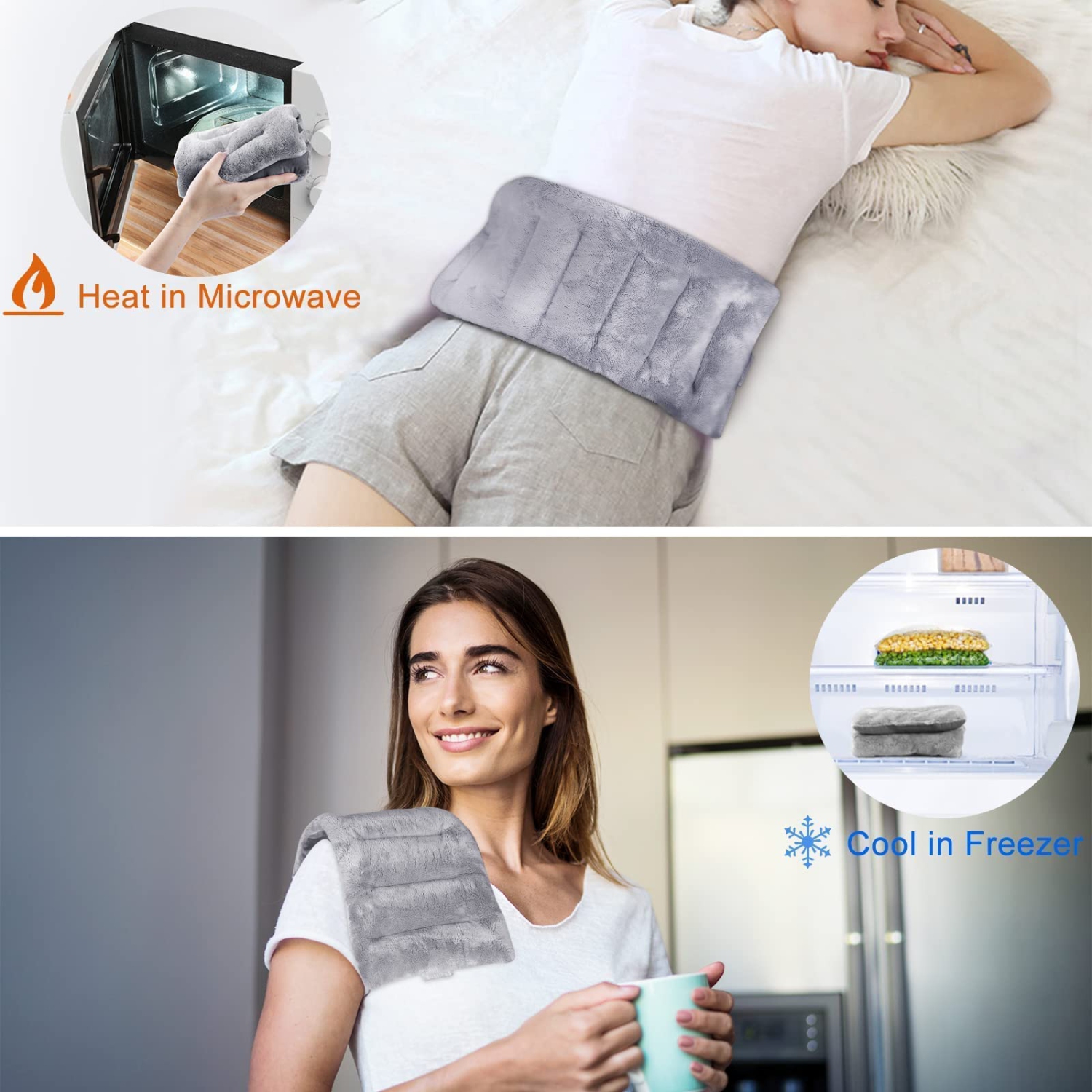 Heating Pad Microwavable for Pain Relief, 7x18" Microwave Heat Pad for Neck Pain, Shoulder, Back, Joints & Muscle Pain Relief, Heat Pack with Moist