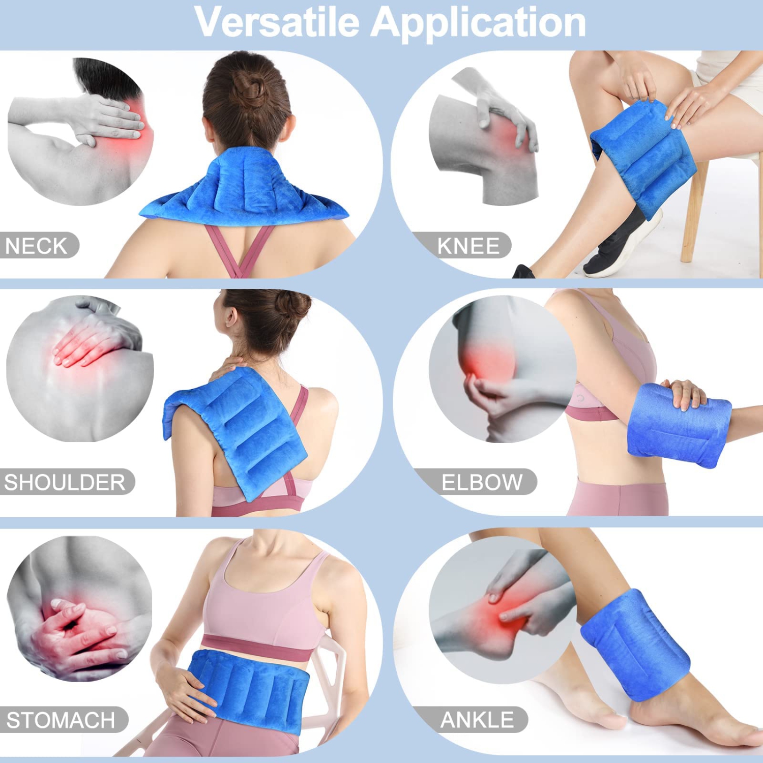 Microwave Heating Pad for Neck and Shouders, 7 x18" Multipurpose Heating Pads for Cramps, Muscle Ache, Joints, Back Pain, Microwavable Heat Pack with