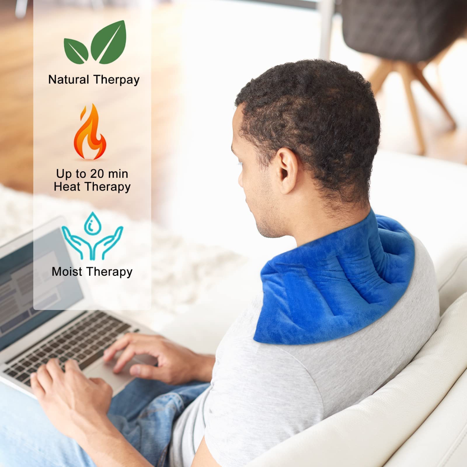 Microwave Heating Pad for Neck and Shouders, 7 x18" Multipurpose Heating Pads for Cramps, Muscle Ache, Joints, Back Pain, Microwavable Heat Pack with