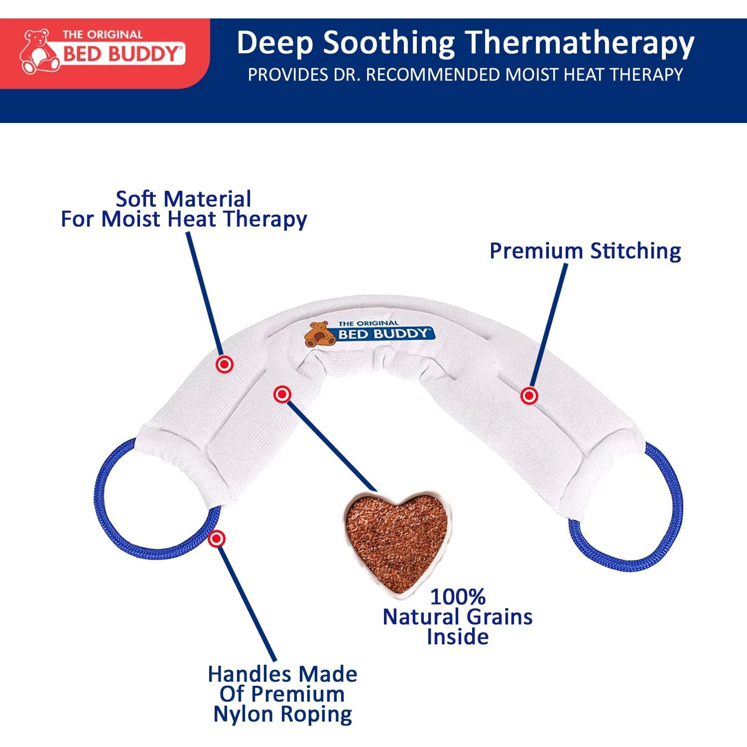 Bed Buddy Heat Pad And Cooling Neck Wrap - Microwave Heating Pad For Sore Muscle Pain Relief - Cold Wrap Pack For Aches and Pain