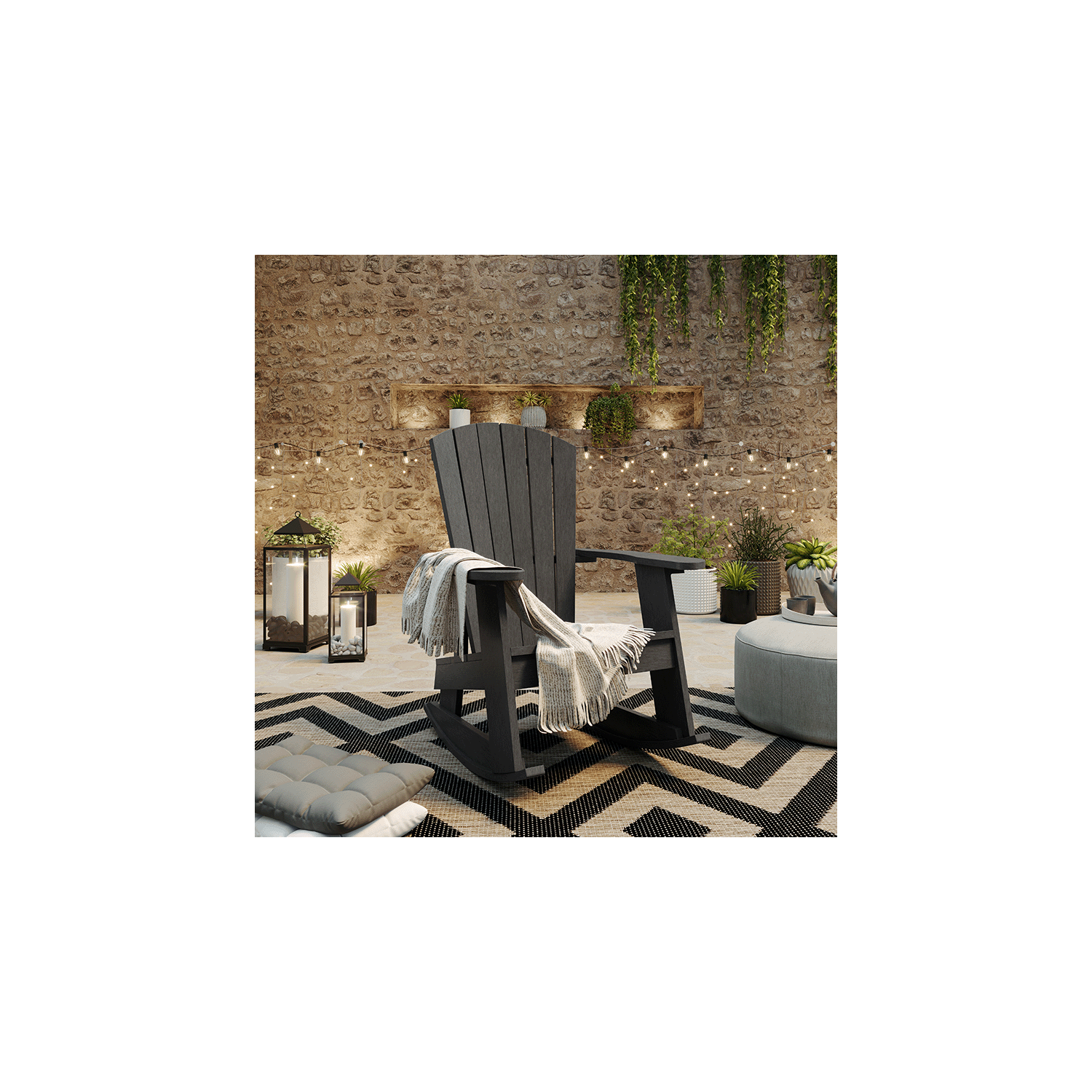 Chaise berçante Adirondack en résine de Capterra