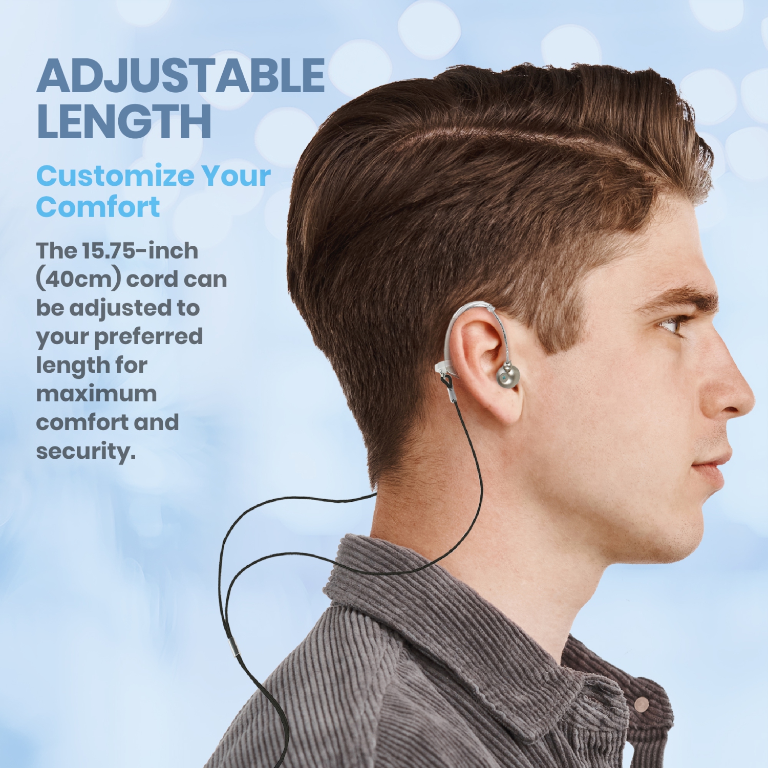 2-Piece Hearing Aid Safety Clip - Anti-Lost Lanyard For BTE Hearing Aids Adults & Kids