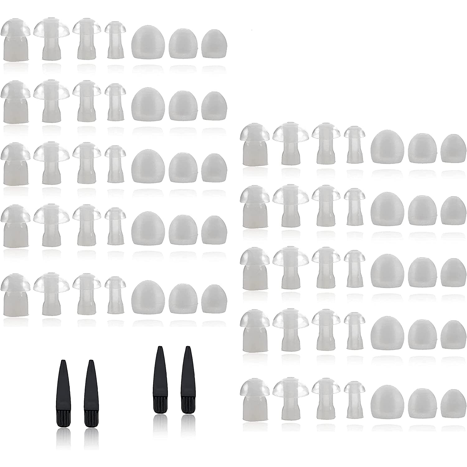 Hearing Aid Domes - Universal Domes for Hearing Aids - Sizes Small, Medium, Large & X-Large Earbud Replacements and BTE Hearing Sound Amplifiers, 2