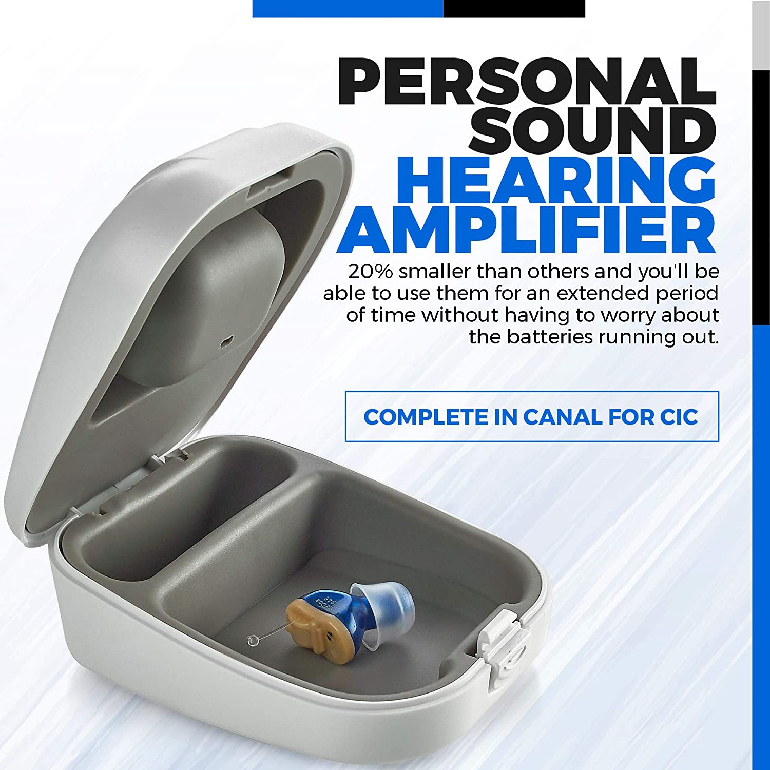 Premium Digital Hearing Amplifier - Invisible in Canal in-Ear Mini Sound Enhancer, Near-Invisible, Noise Cancelling, Personal Sound Hearing Amplifier