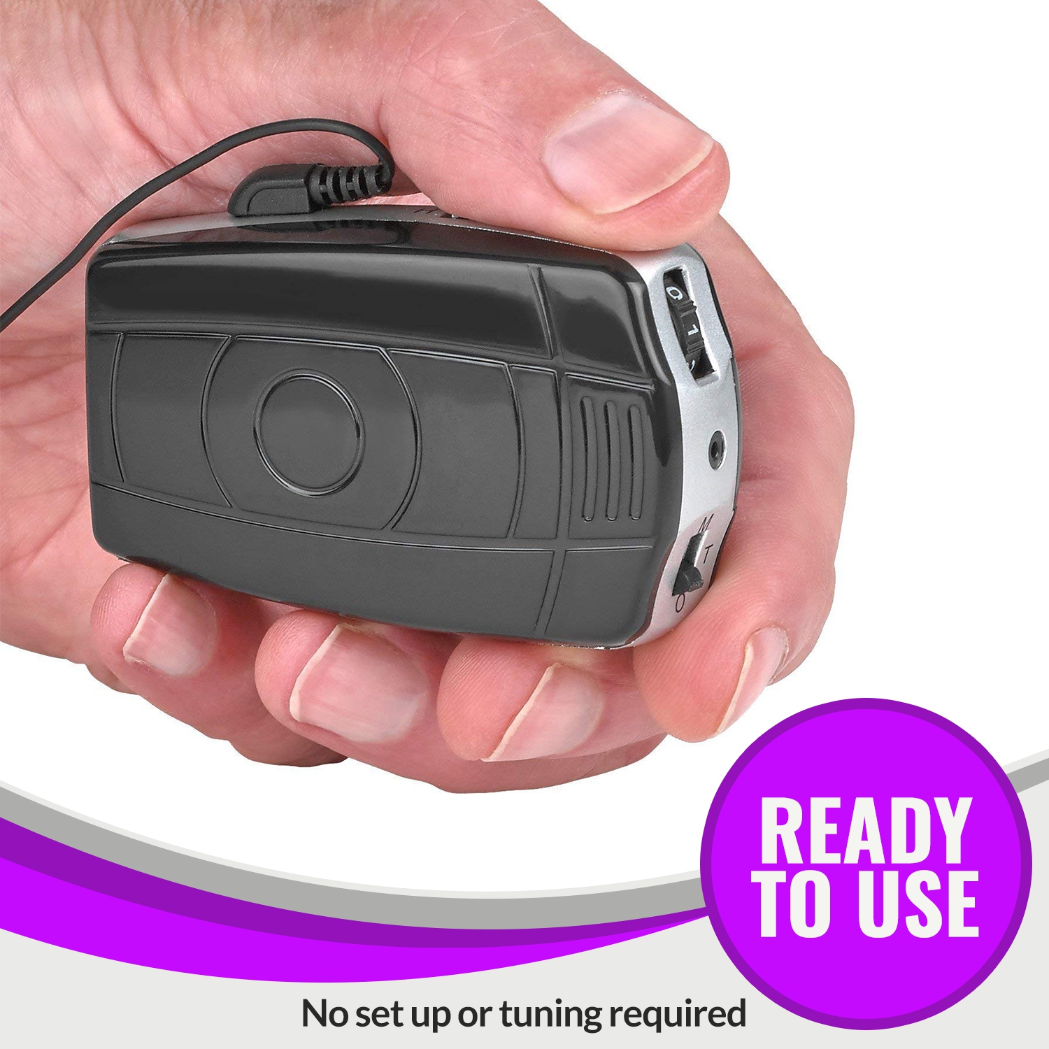 Amplificateur sonore numérique personnel MEDCA avec casque d'écoute simple et double pour adulte - Noir